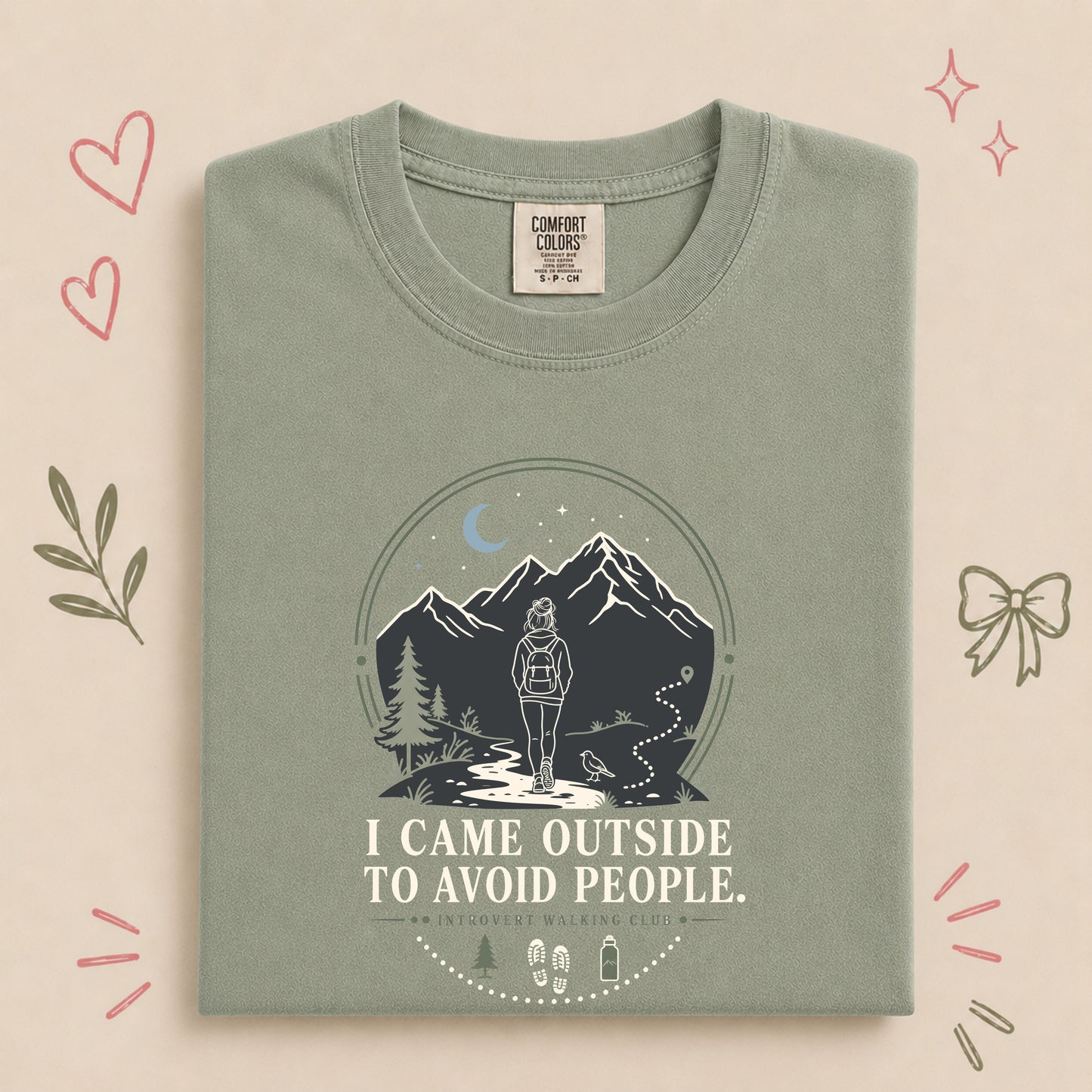 I Came Outside to Avoid People Introvert Walking Tee