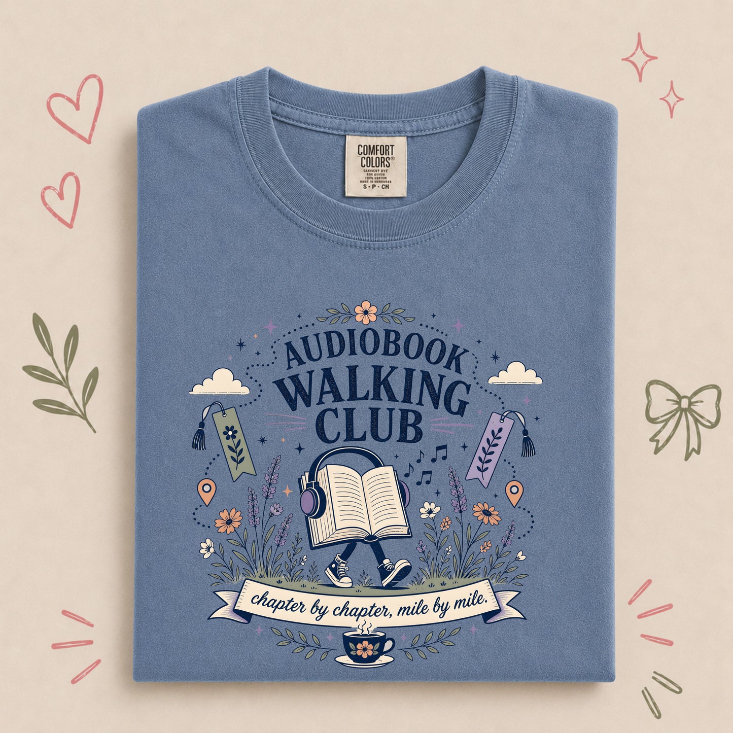 Audiobook Walking Club Book Lover Tee