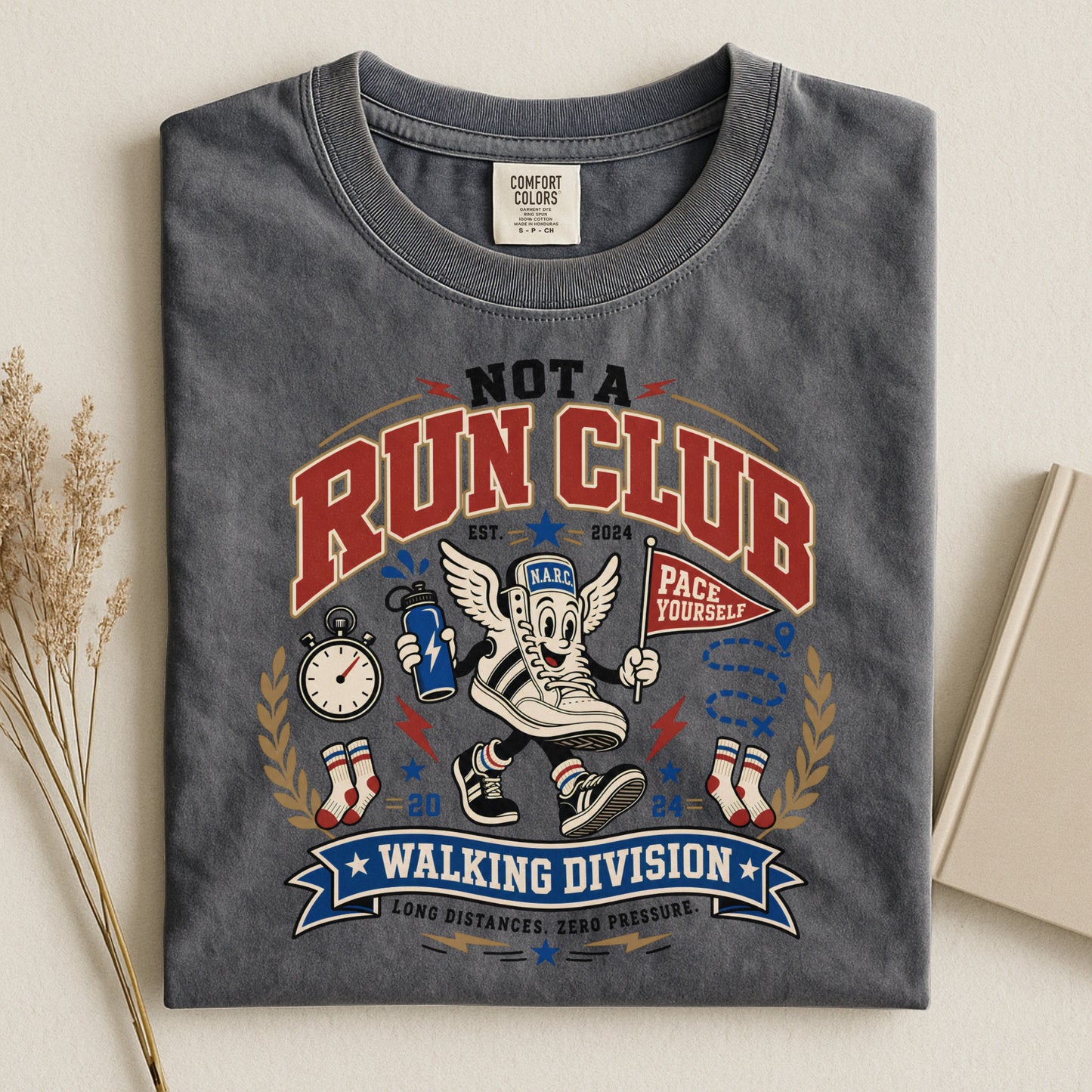 Not a Run Club T-Shirt — Funny Walking Division Graphic Tee for Walkers & Fitness Humor