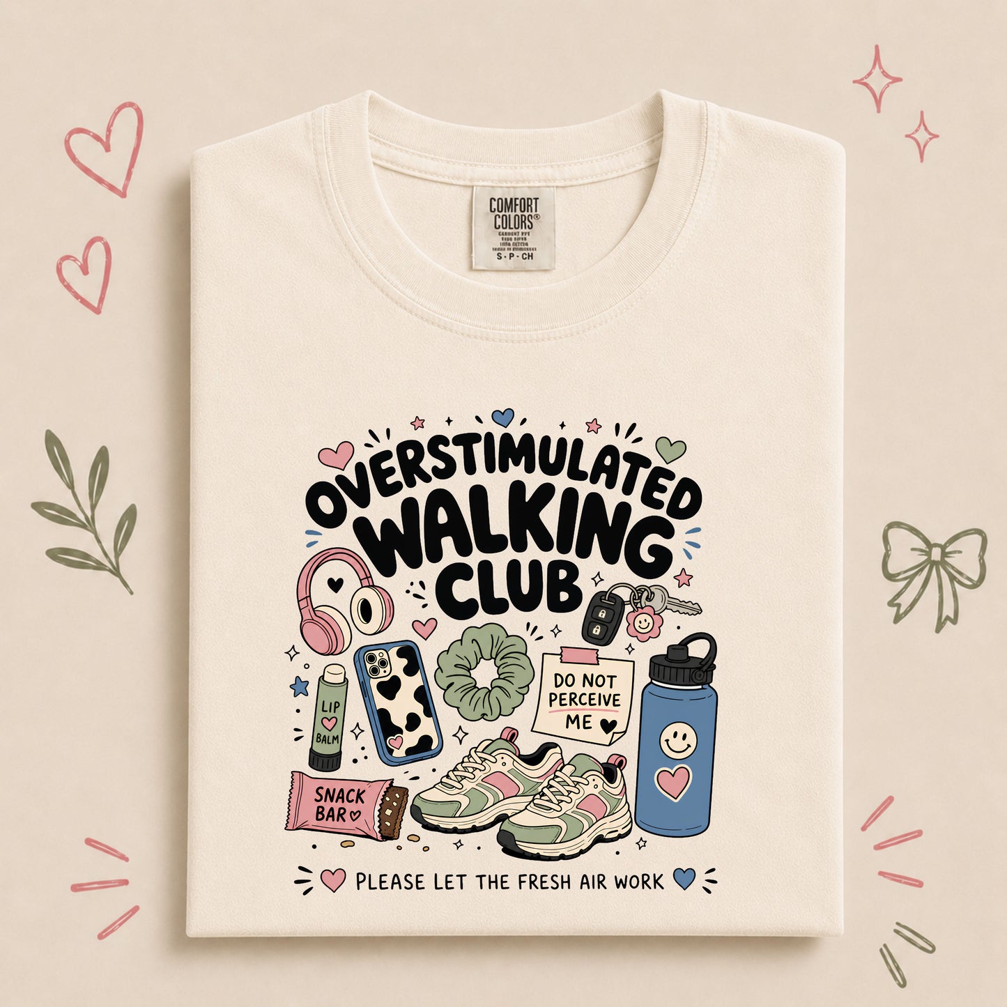 Overstimulated Walking Club Funny Wellness Design