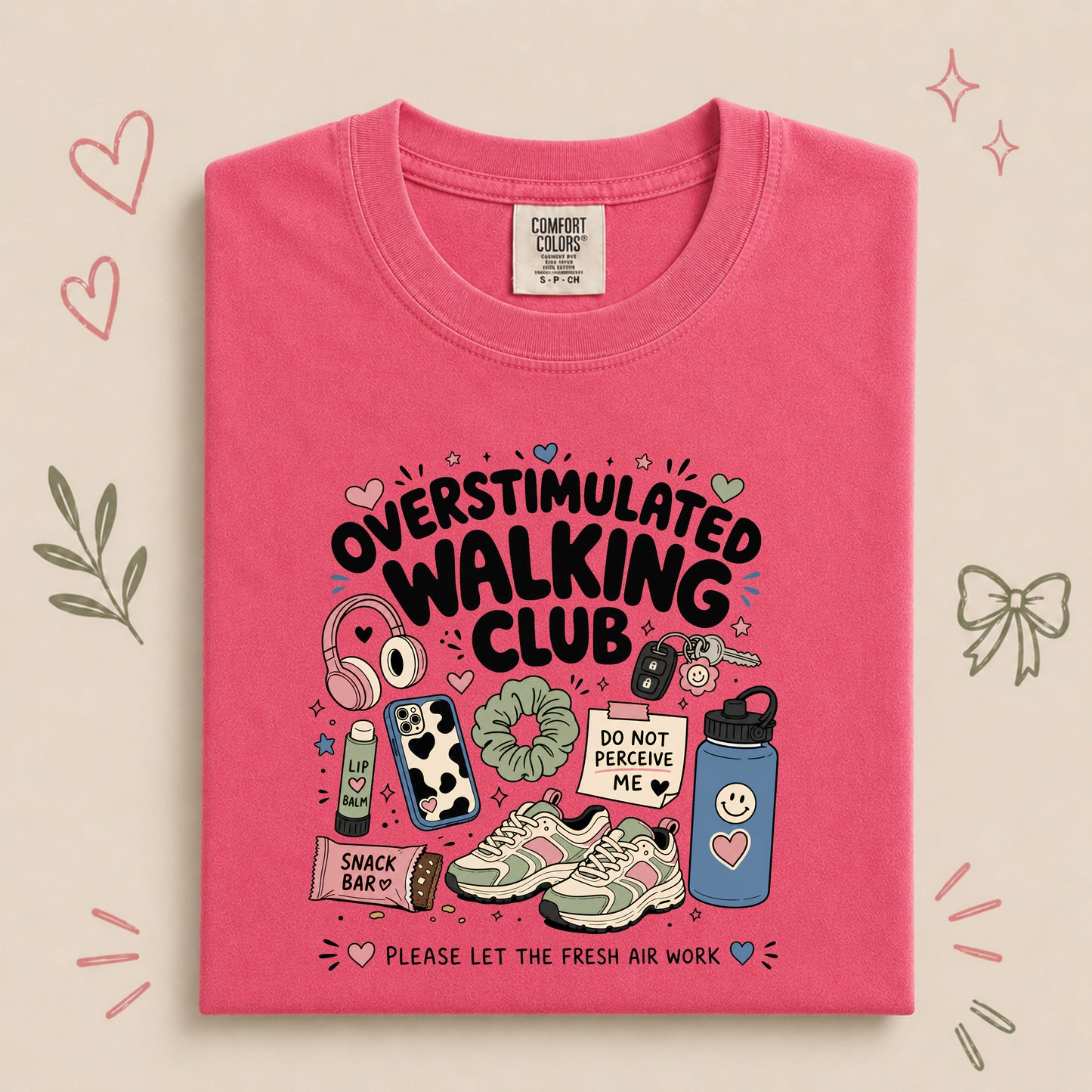 Overstimulated Walking Club Funny Wellness Design