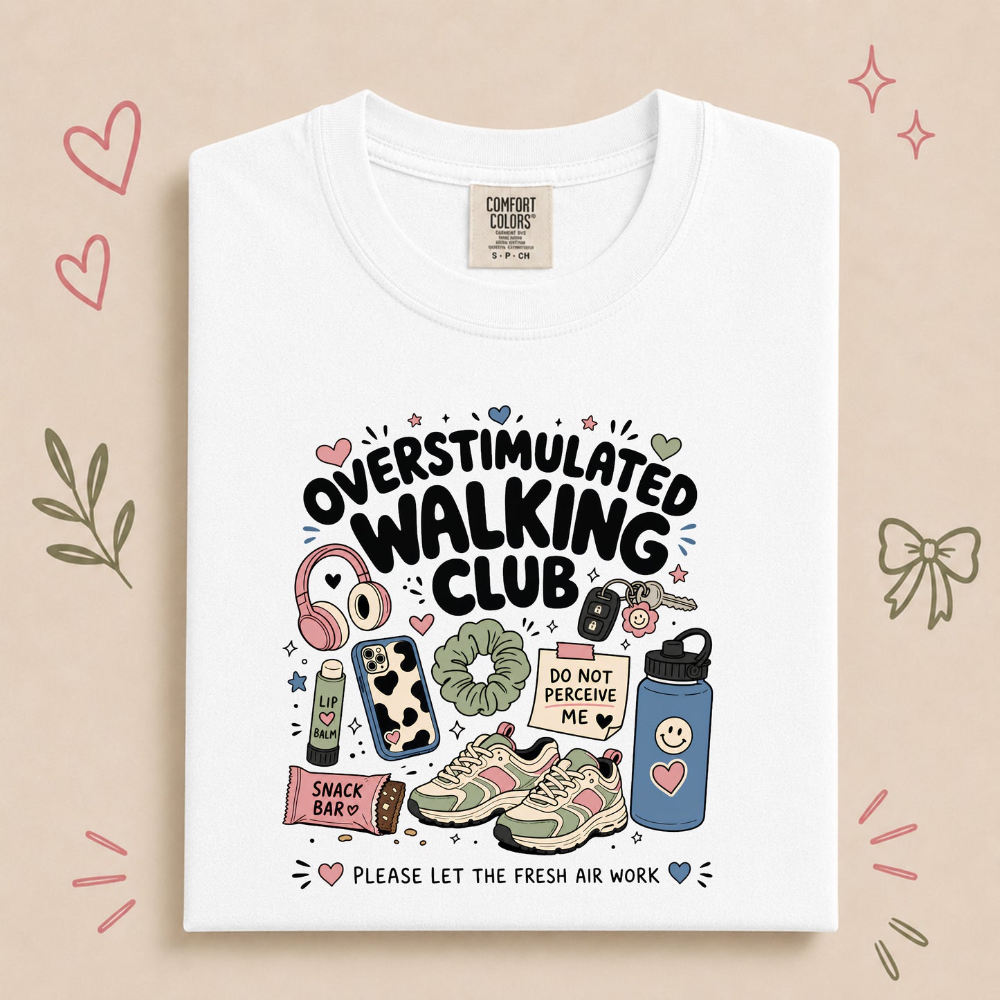 Overstimulated Walking Club Funny Wellness Design