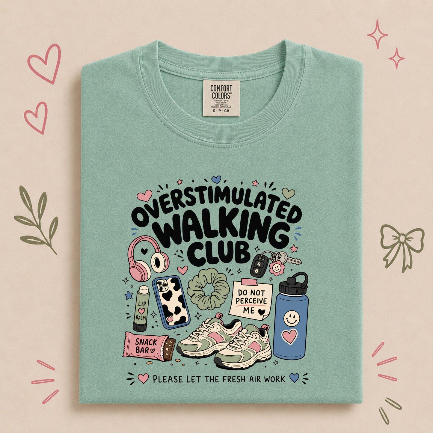 Overstimulated Walking Club Funny Wellness Design