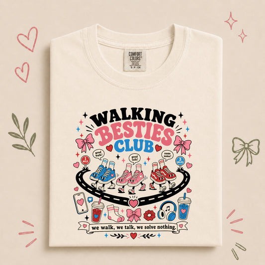 Walking Besties Club Funny Friendship Walk Design