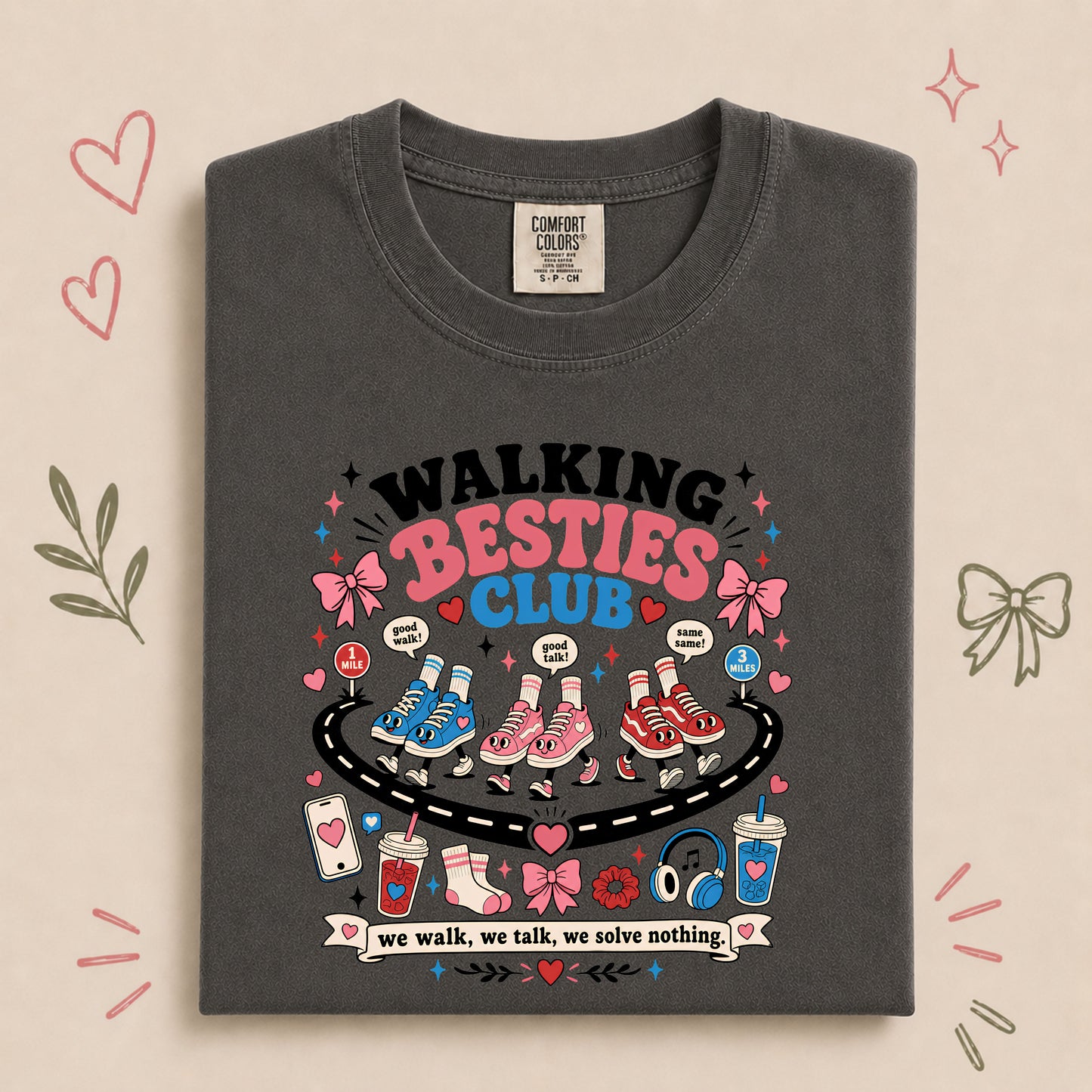 Walking Besties Club Funny Friendship Walk Design