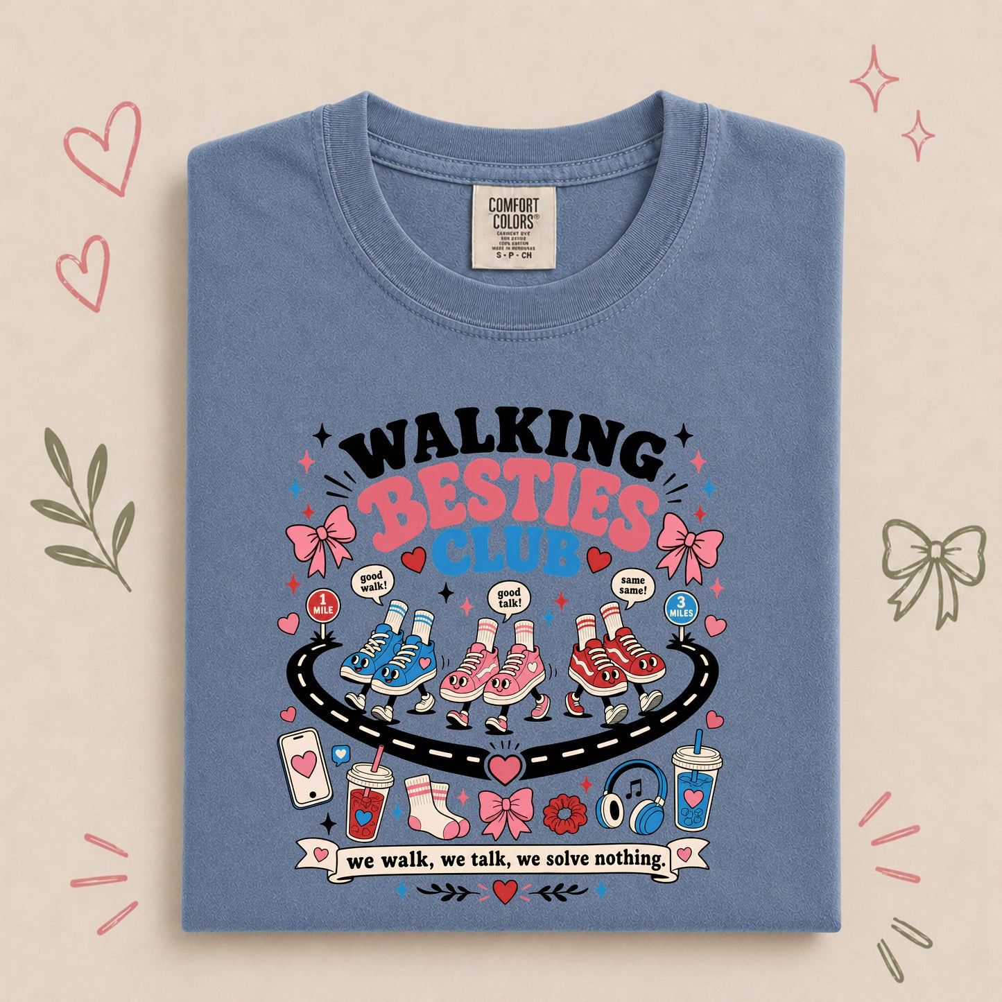 Walking Besties Club Funny Friendship Walk Design