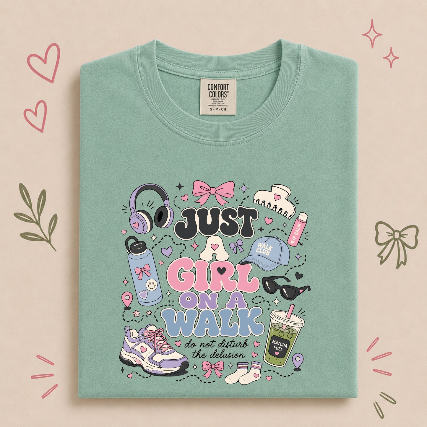 Just a Girl on a Walk Funny Walking Club Tee