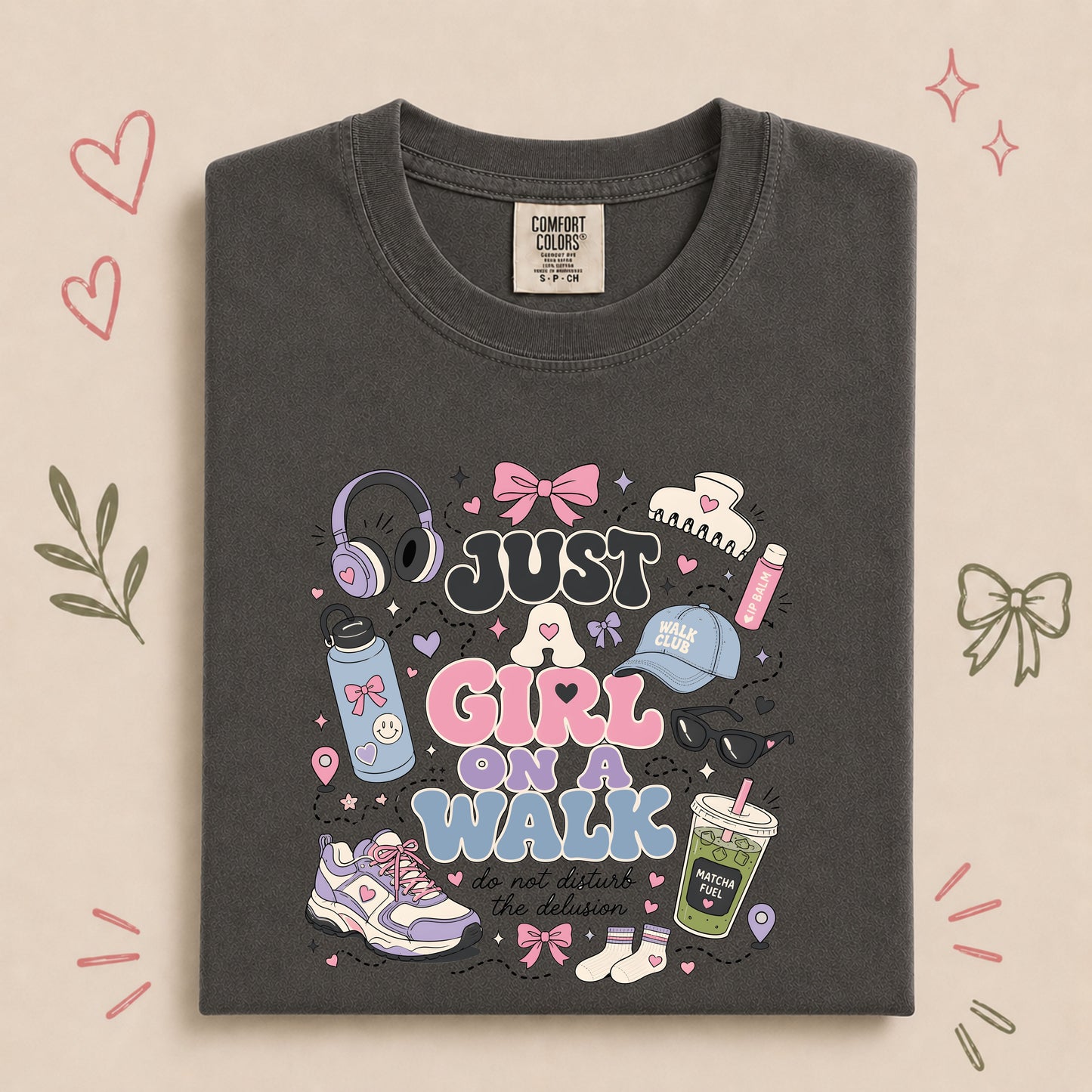 Just a Girl on a Walk Funny Walking Club Tee