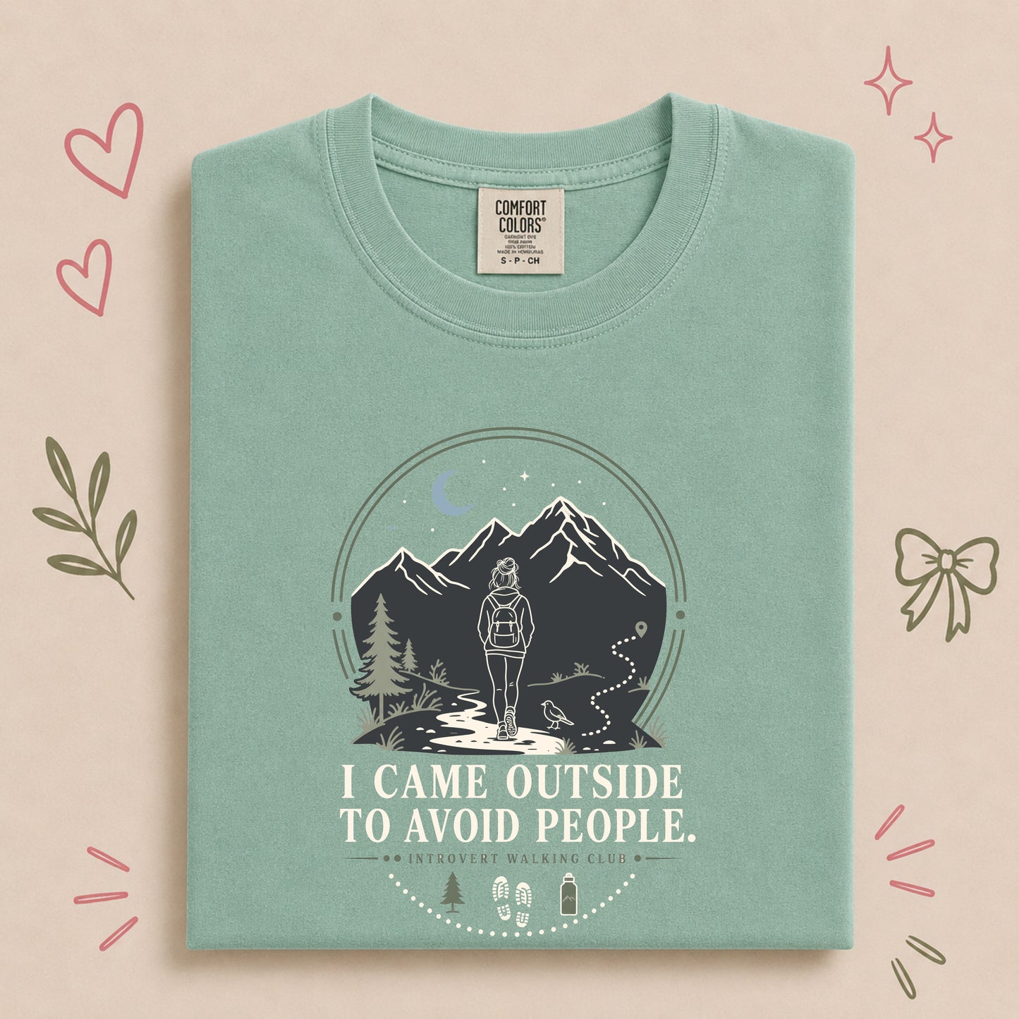 I Came Outside to Avoid People Introvert Walking Tee