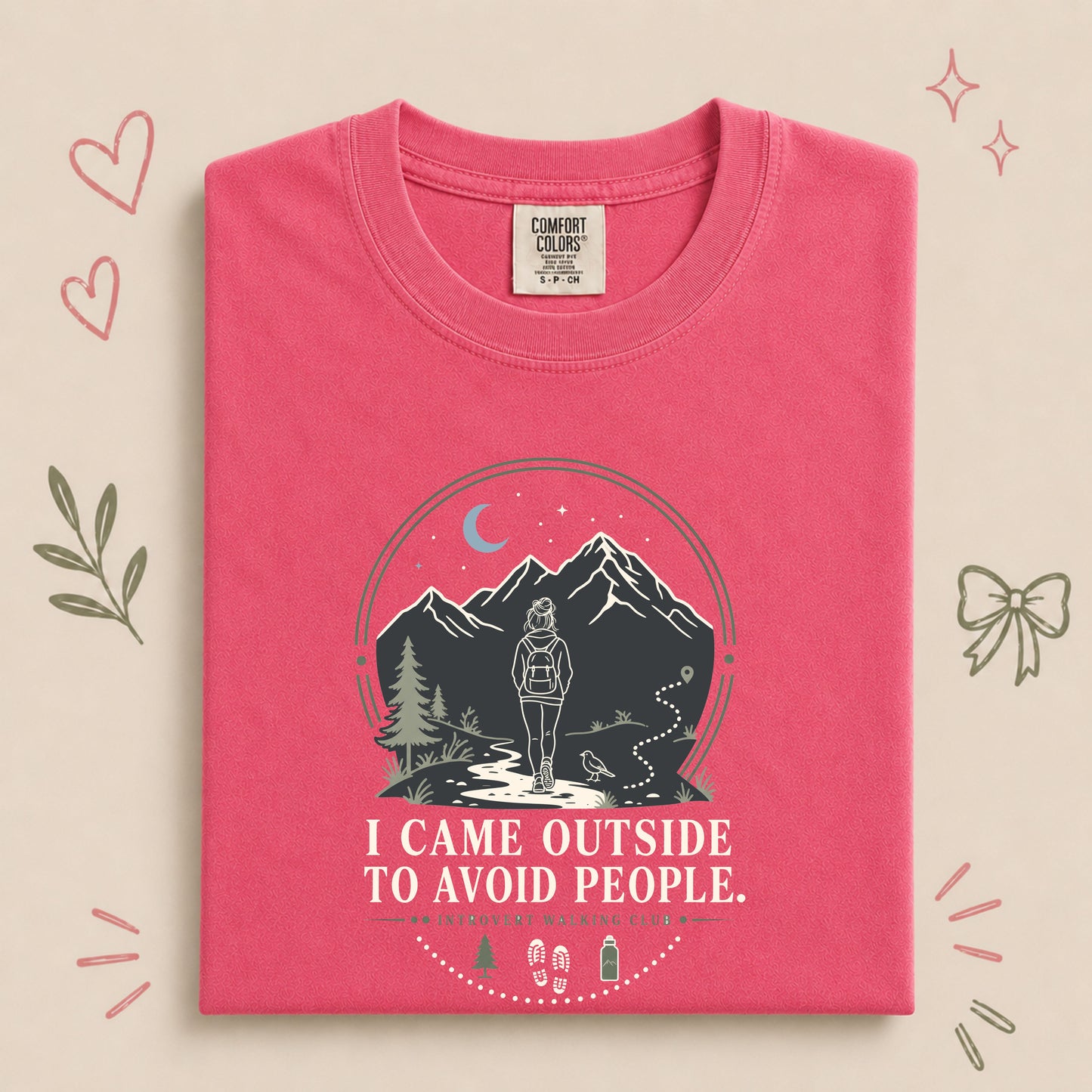 I Came Outside to Avoid People Introvert Walking Tee