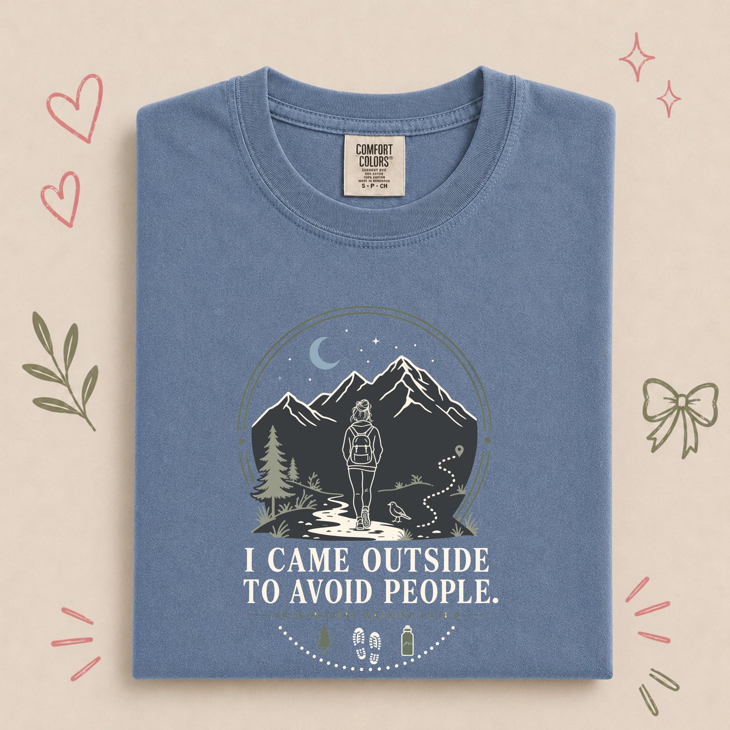 I Came Outside to Avoid People Introvert Walking Tee