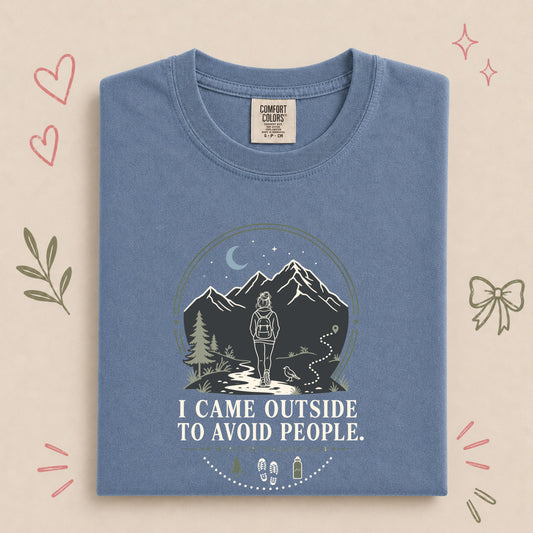 I Came Outside to Avoid People Introvert Walking Tee