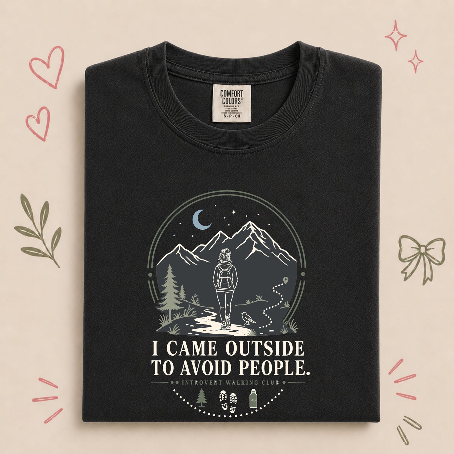 I Came Outside to Avoid People Introvert Walking Tee