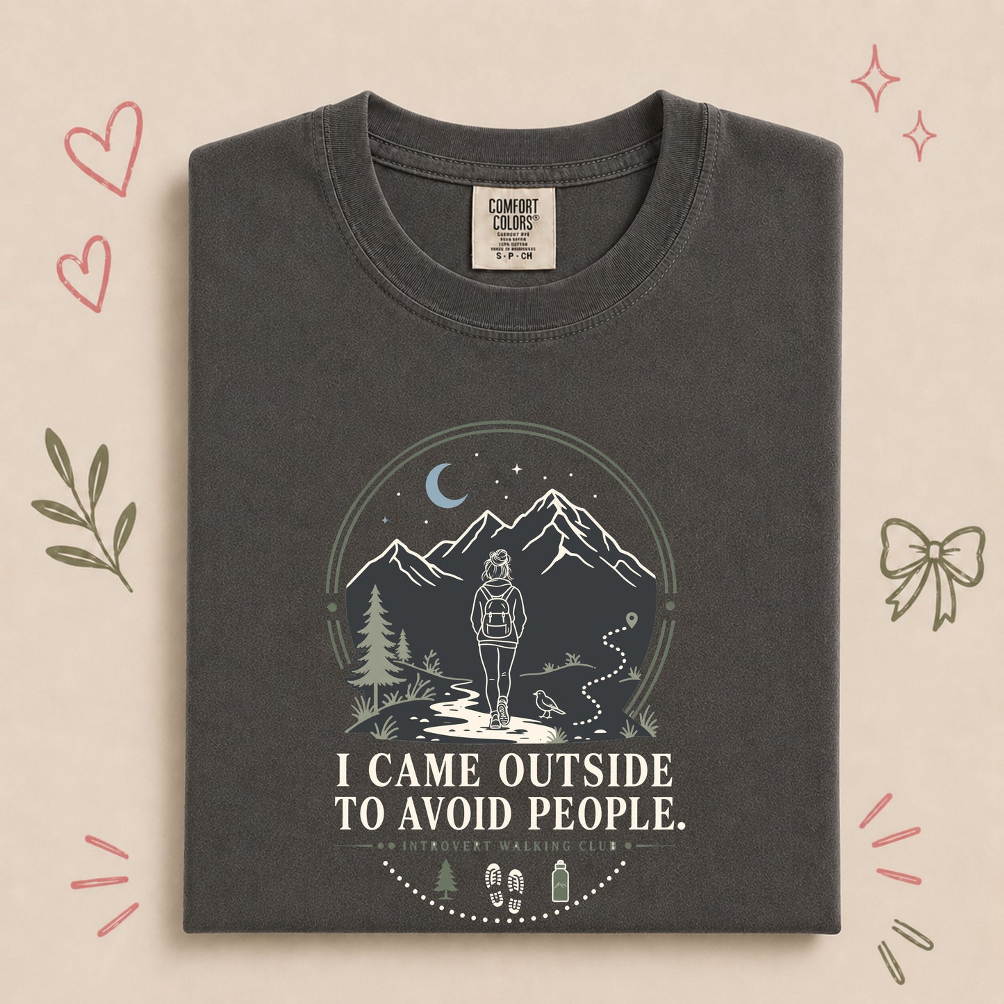 I Came Outside to Avoid People Introvert Walking Tee