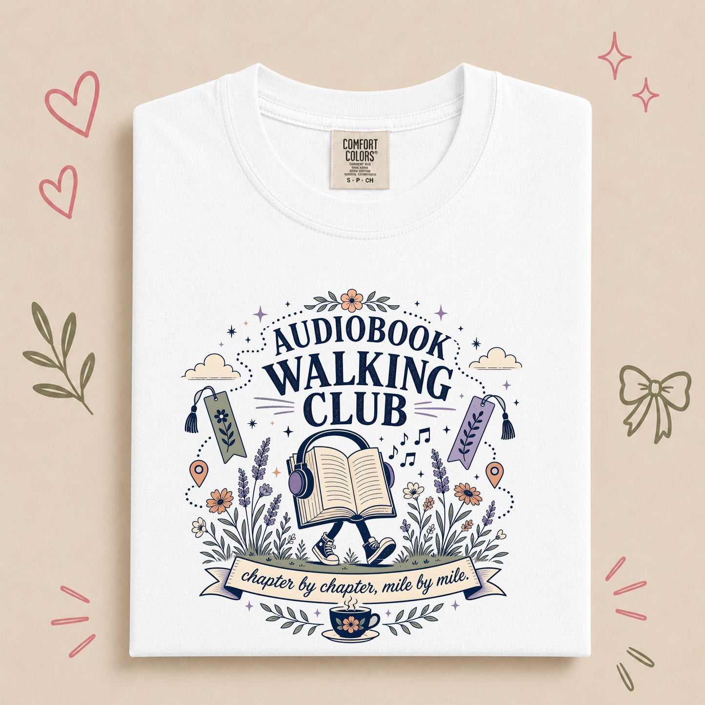 Audiobook Walking Club Book Lover Tee