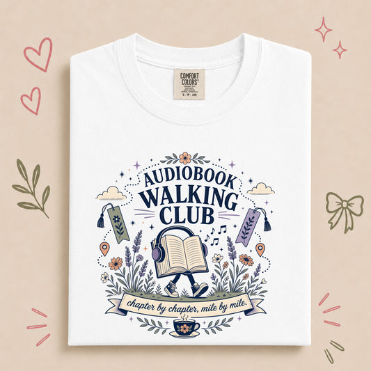 Audiobook Walking Club Book Lover Tee