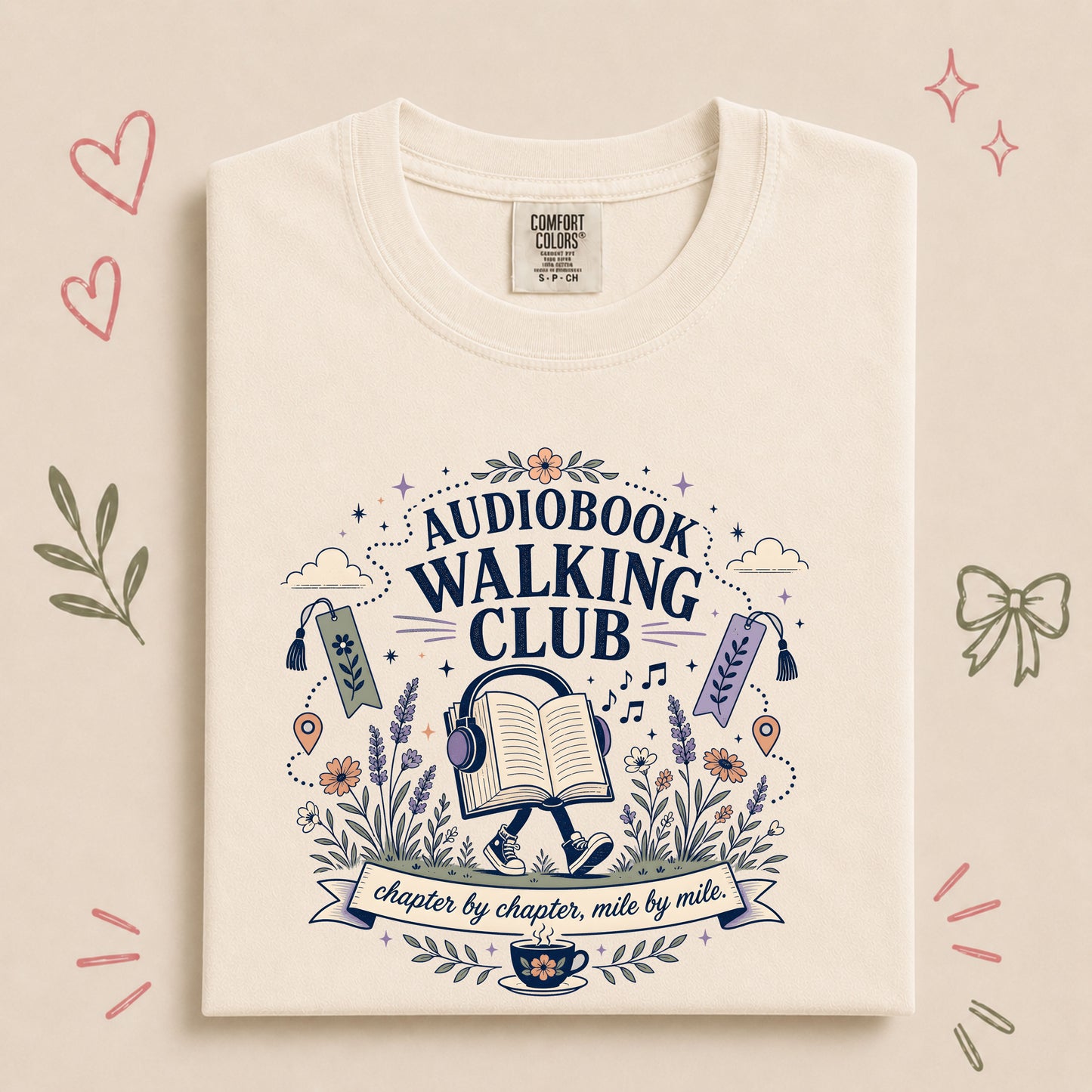 Audiobook Walking Club Book Lover Tee