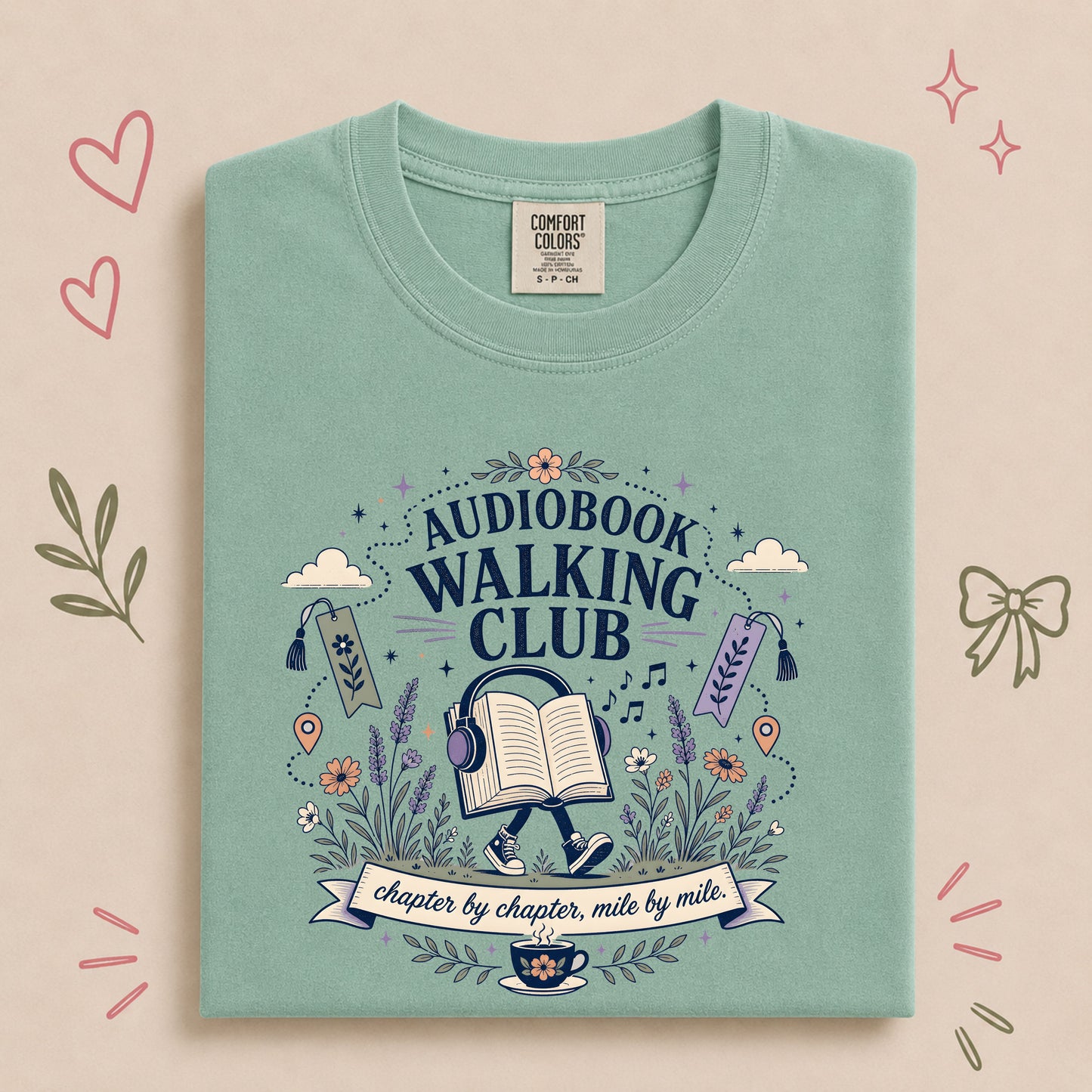 Audiobook Walking Club Book Lover Tee