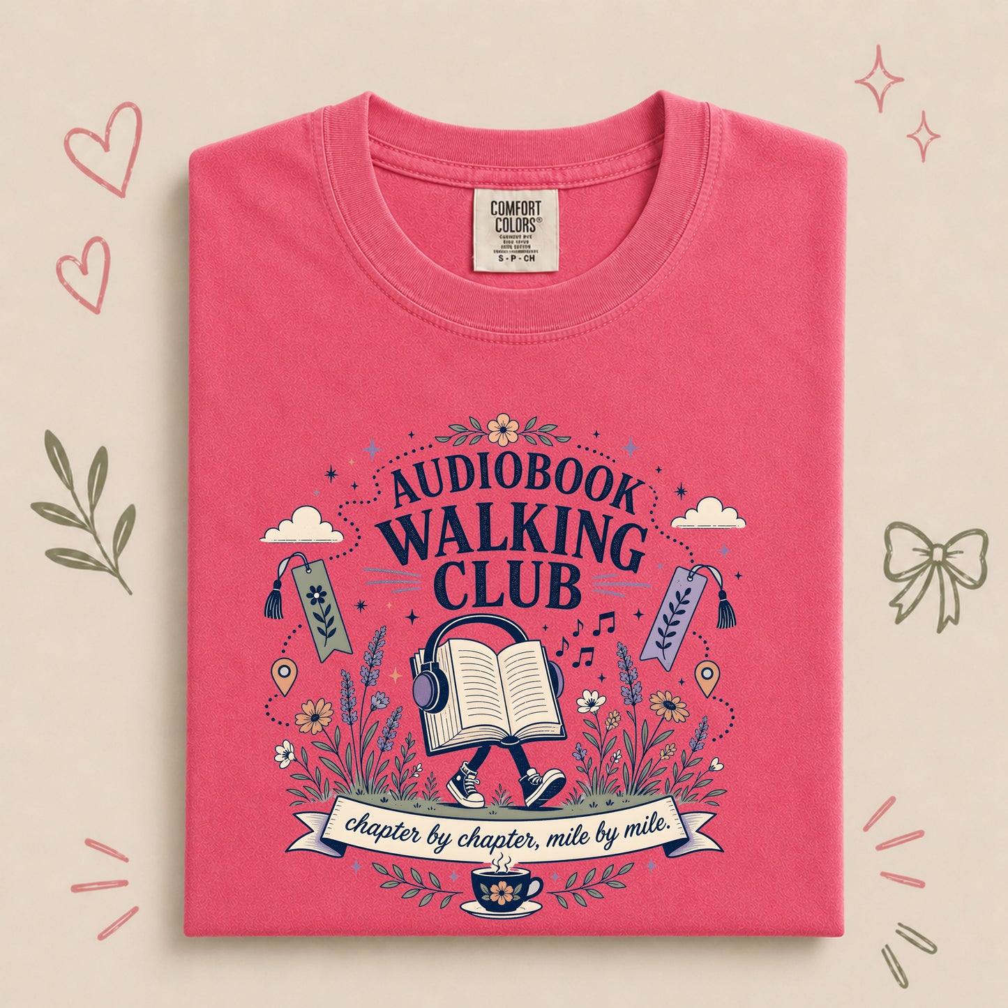 Audiobook Walking Club Book Lover Tee