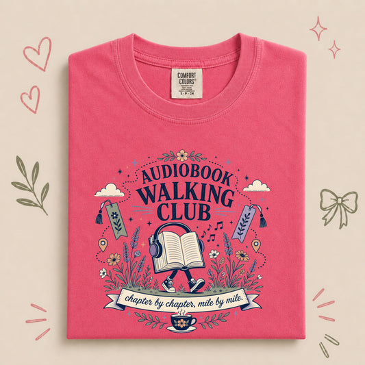 Audiobook Walking Club Book Lover Tee