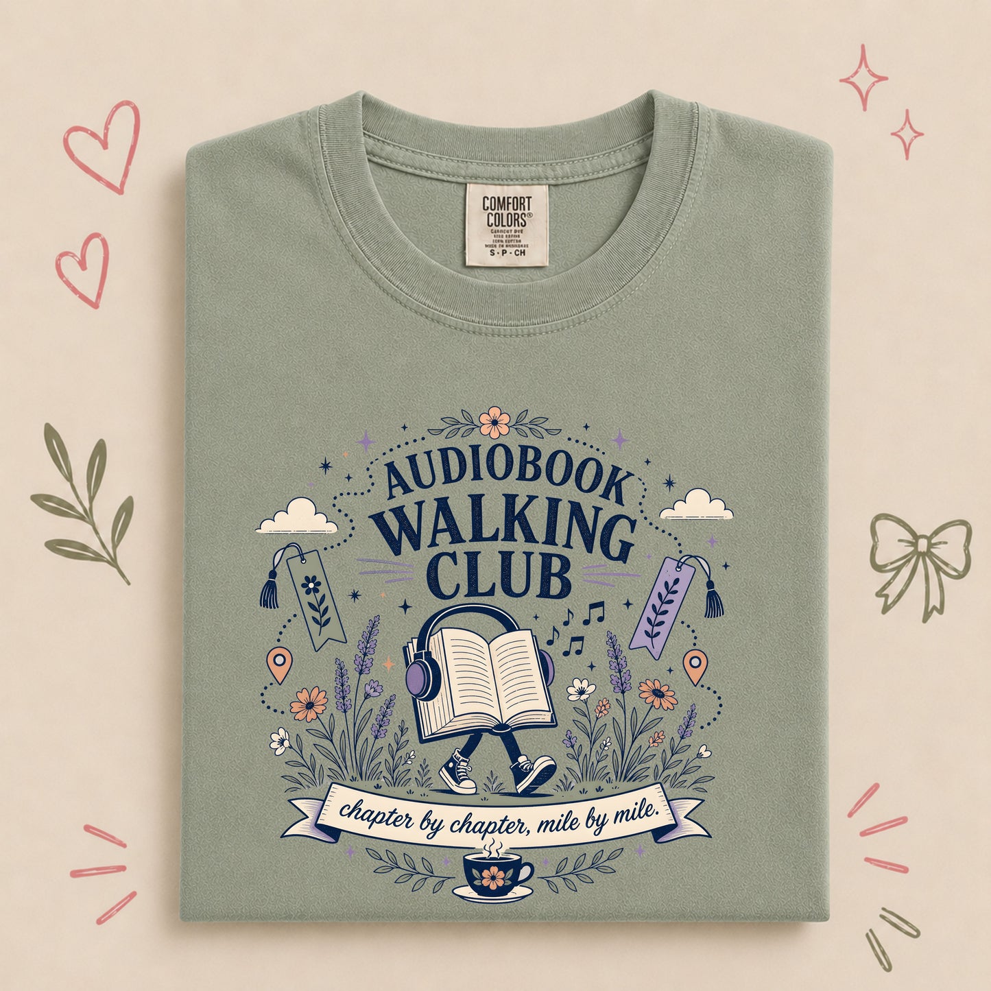 Audiobook Walking Club Book Lover Tee