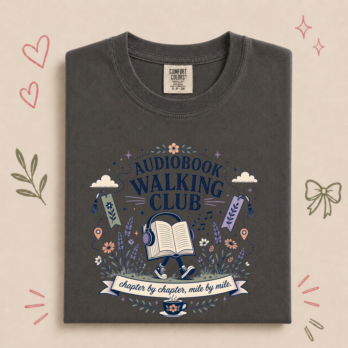 Audiobook Walking Club Book Lover Tee