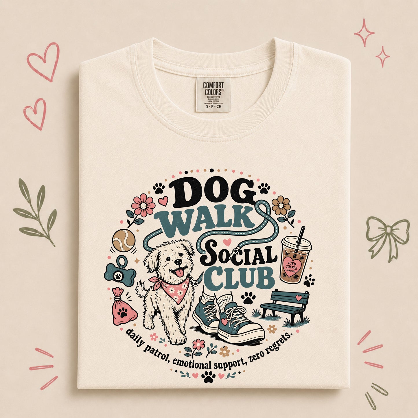 Dog Walk Social Club Funny Dog Lover Tee