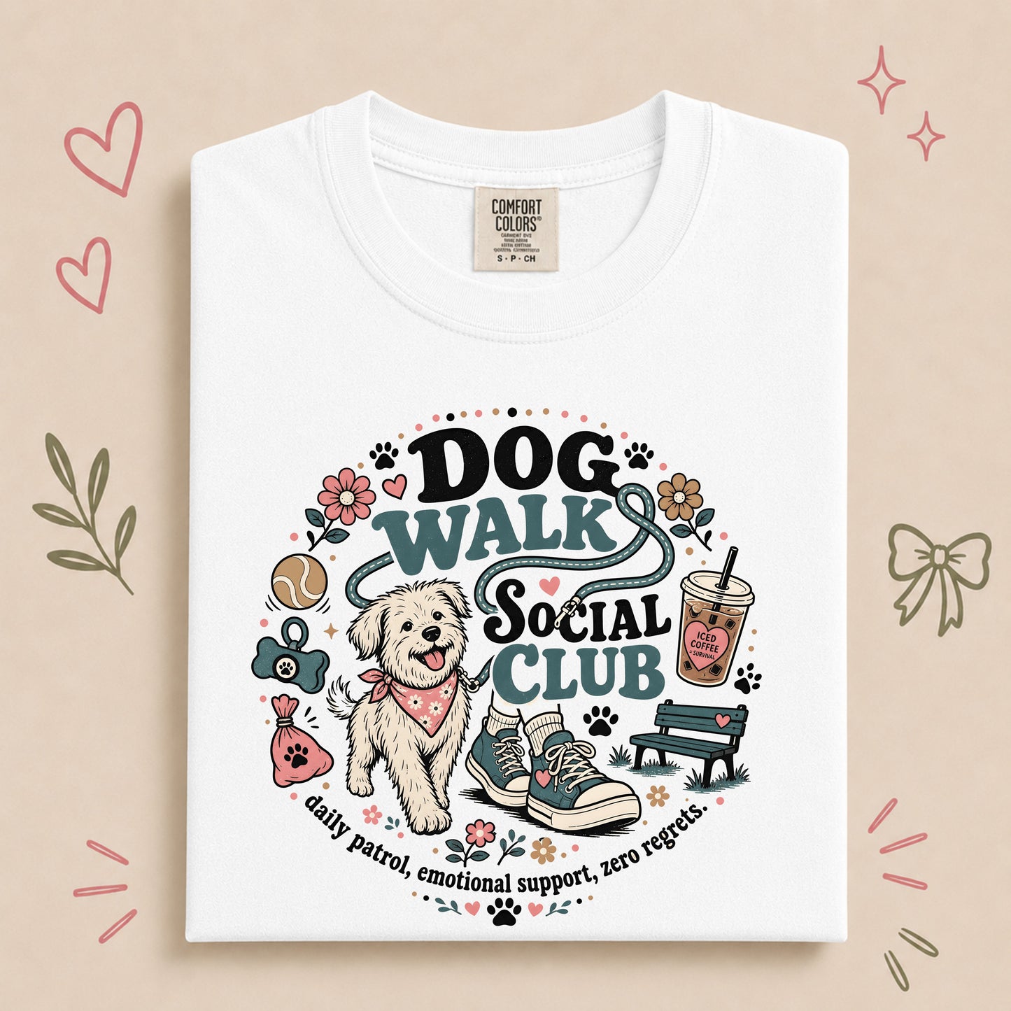 Dog Walk Social Club Funny Dog Lover Tee