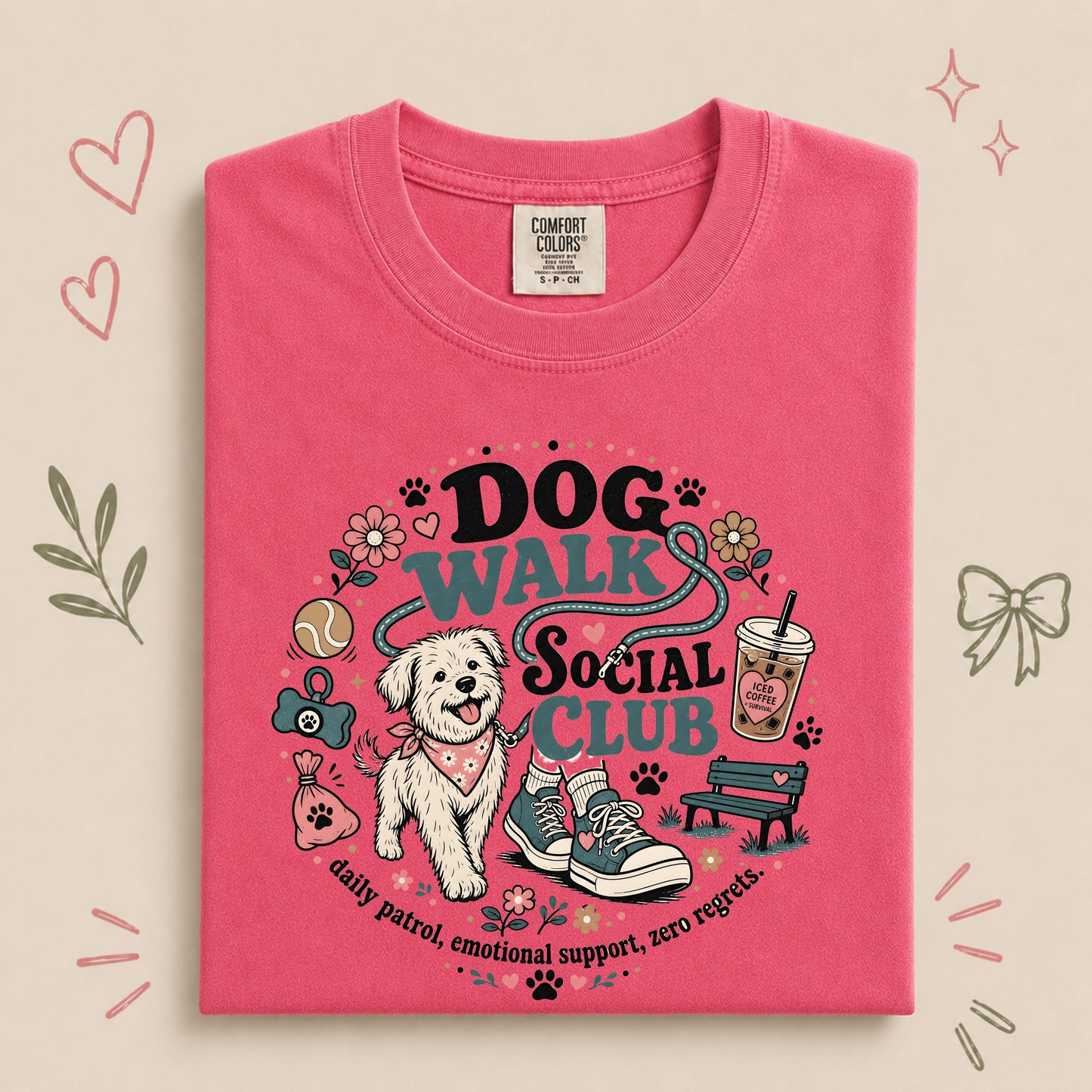 Dog Walk Social Club Funny Dog Lover Tee