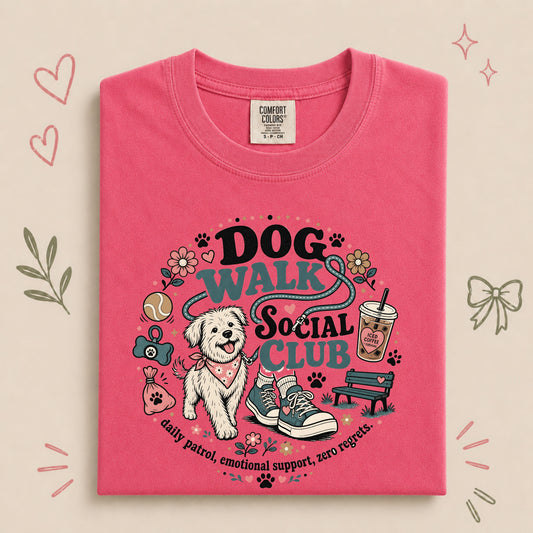 Dog Walk Social Club Funny Dog Lover Tee