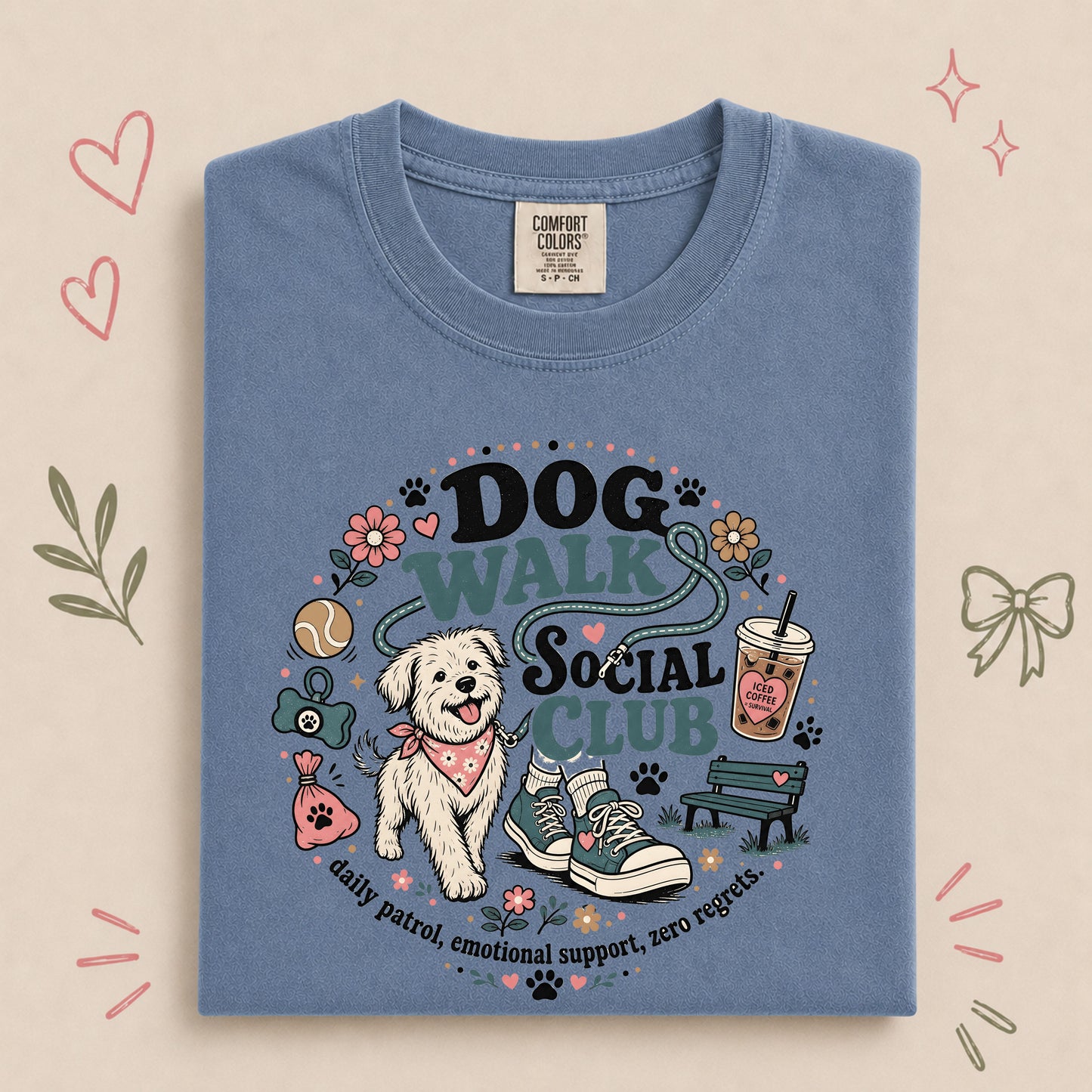 Dog Walk Social Club Funny Dog Lover Tee