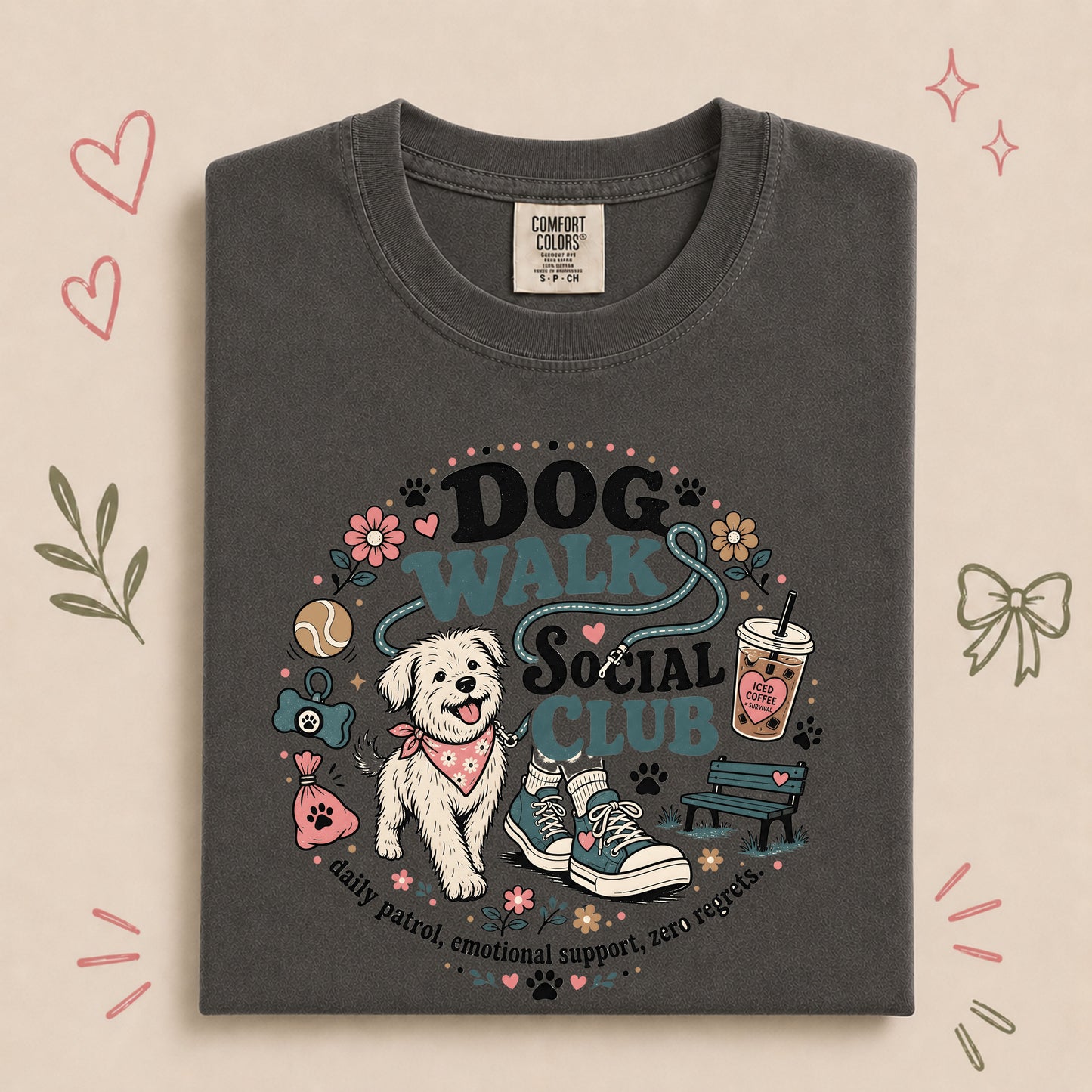 Dog Walk Social Club Funny Dog Lover Tee