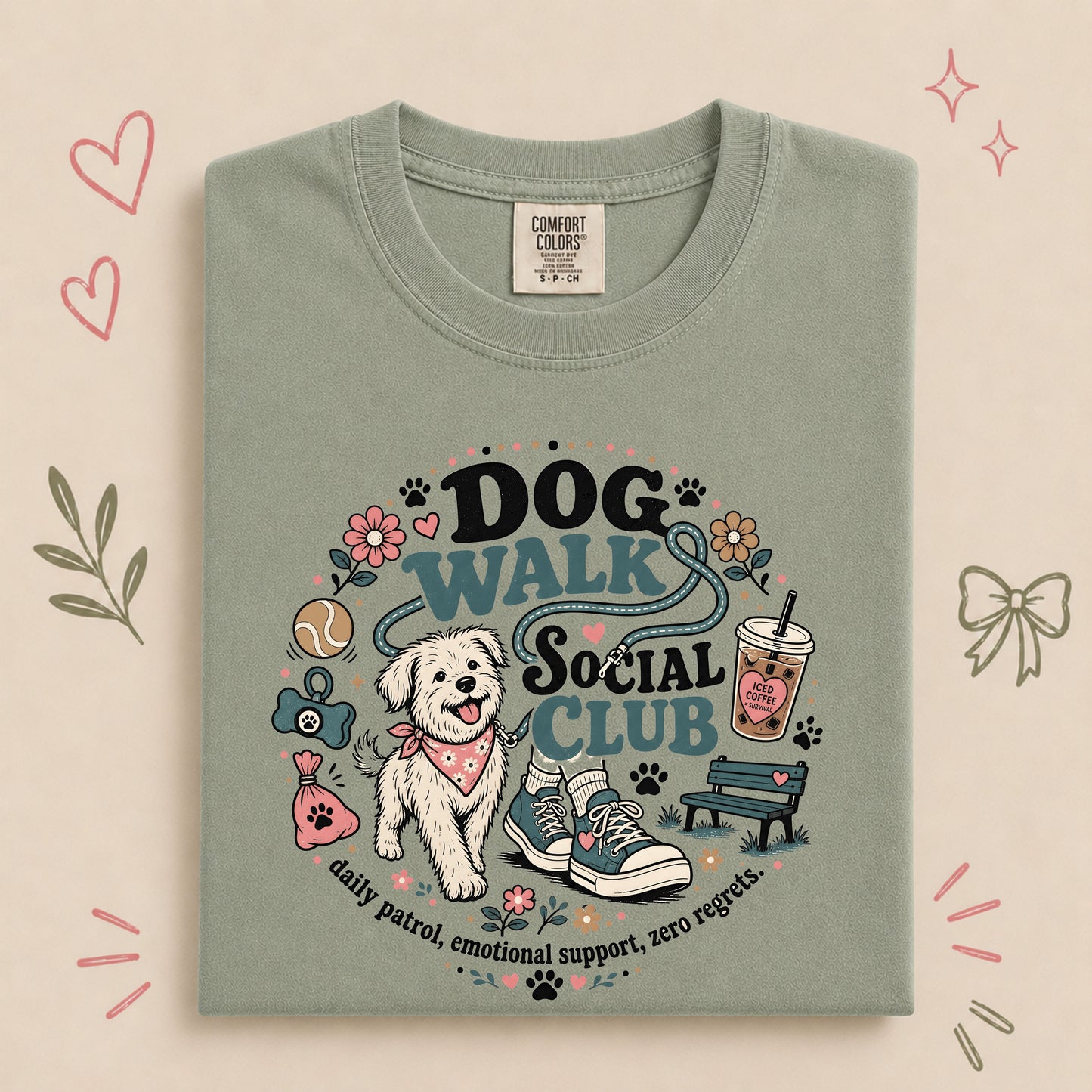 Dog Walk Social Club Funny Dog Lover Tee