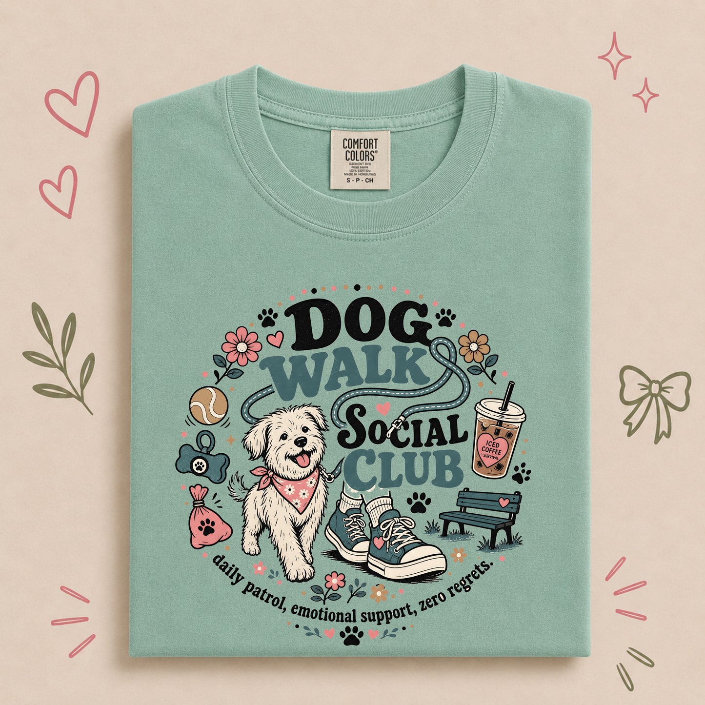 Dog Walk Social Club Funny Dog Lover Tee