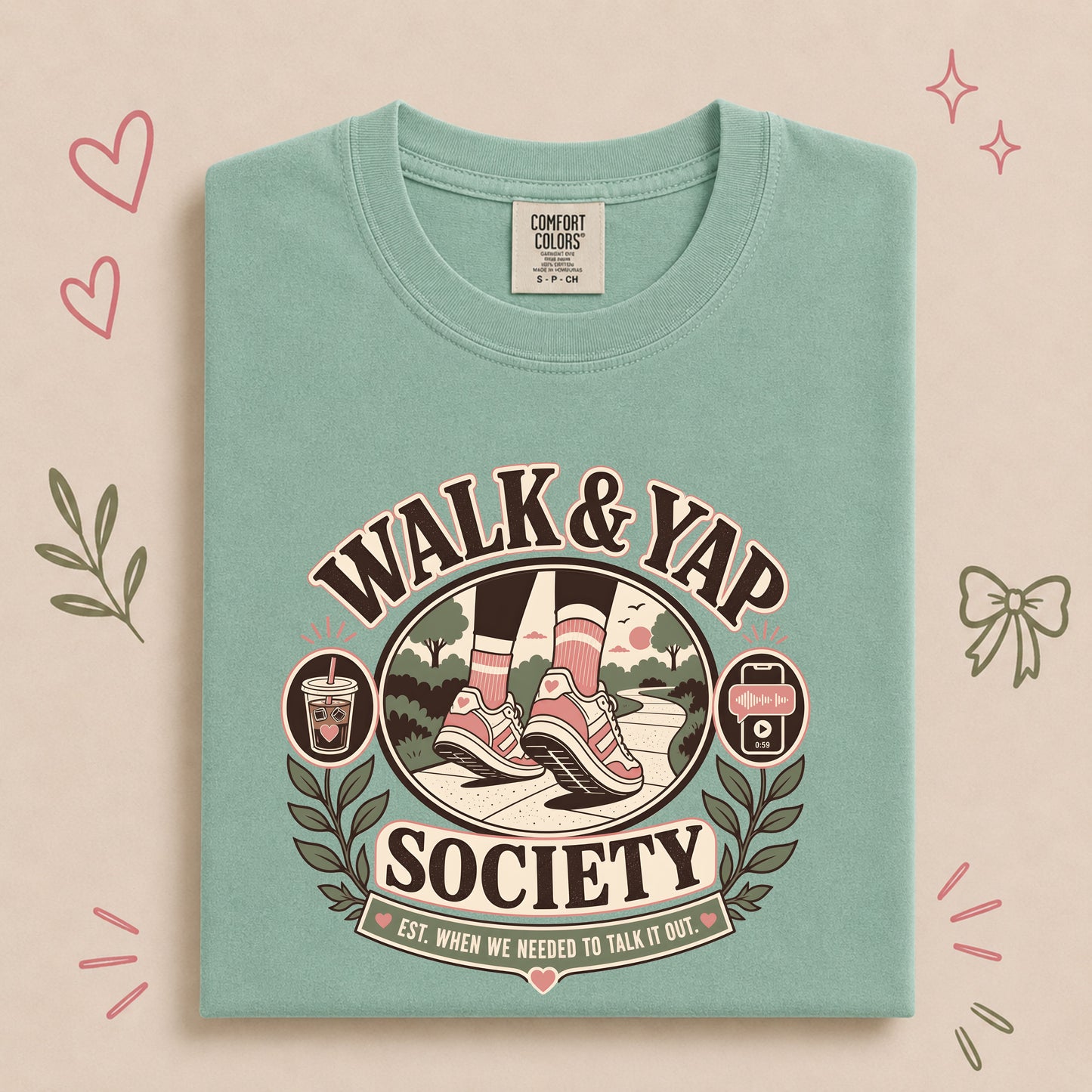 Walk & Yap Society Funny Walking Club Tee