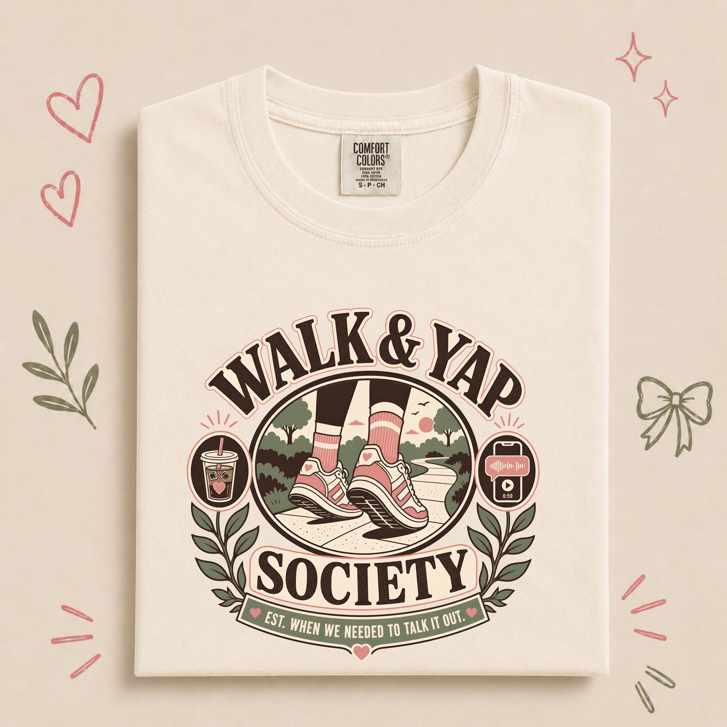 Walk & Yap Society Funny Walking Club Tee