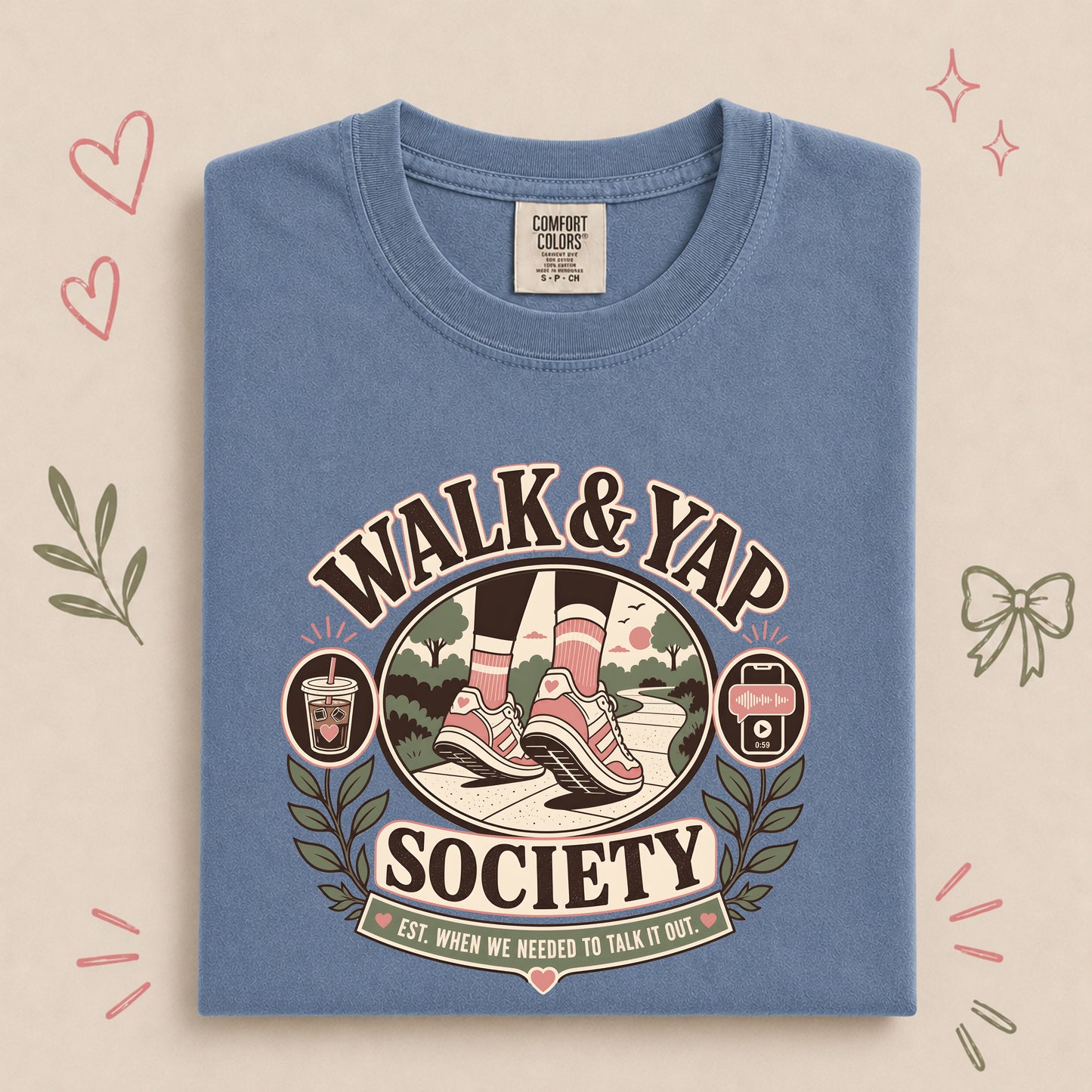 Walk & Yap Society Funny Walking Club Tee