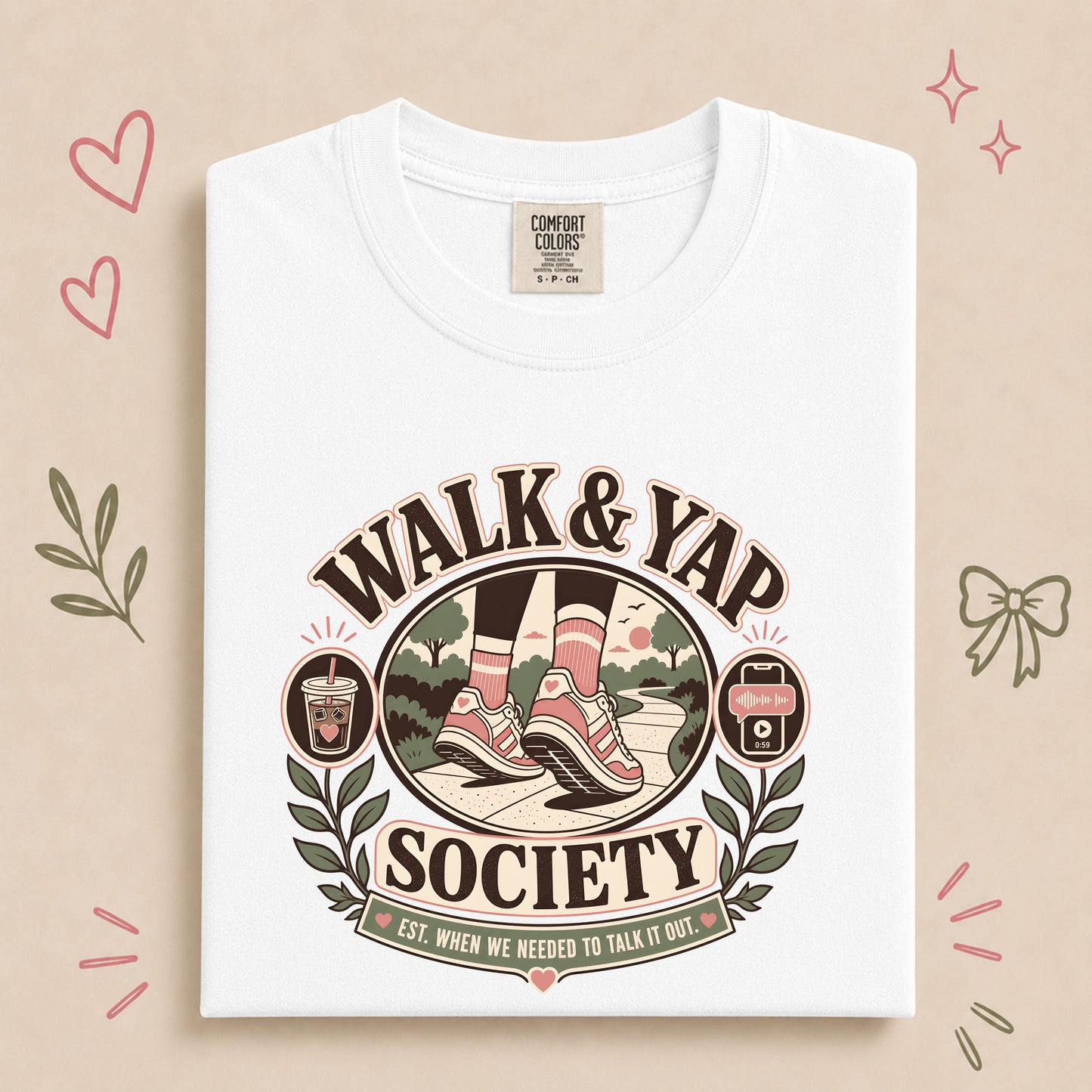 Walk & Yap Society Funny Walking Club Tee