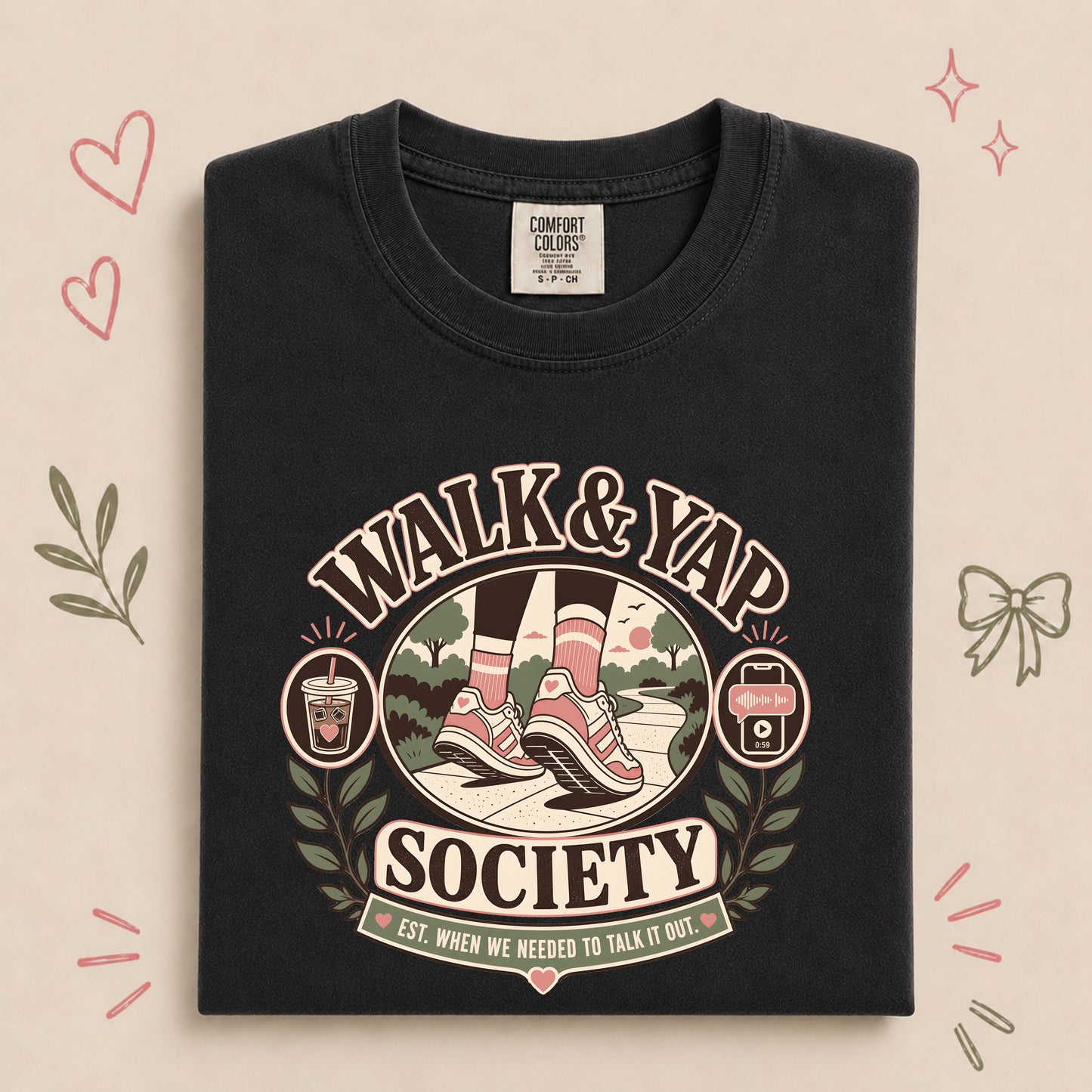 Walk & Yap Society Funny Walking Club Tee