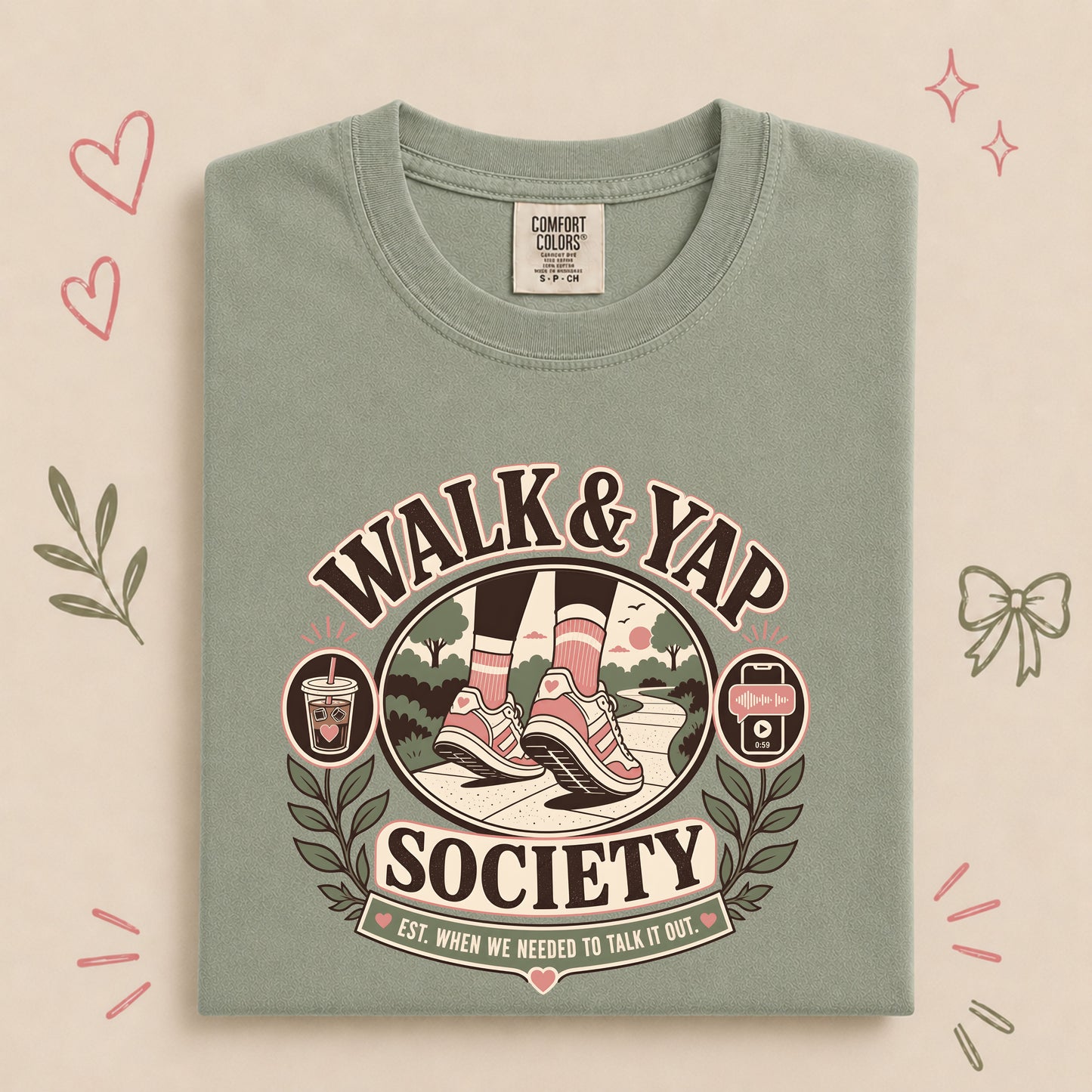 Walk & Yap Society Funny Walking Club Tee