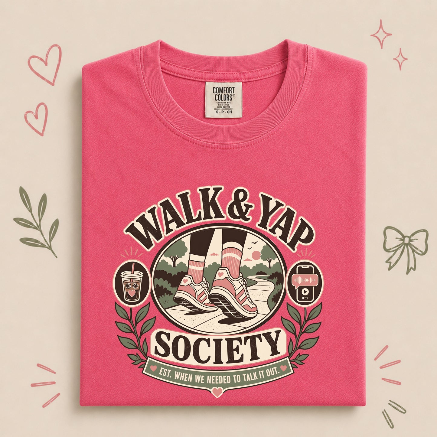 Walk & Yap Society Funny Walking Club Tee