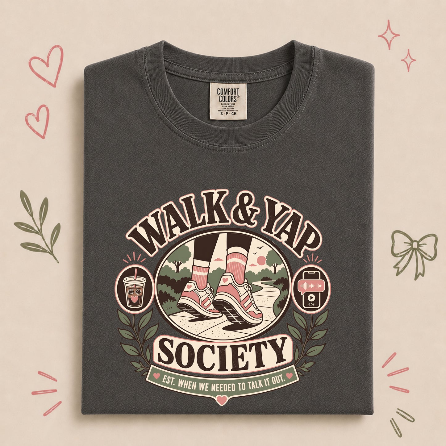 Walk & Yap Society Funny Walking Club Tee
