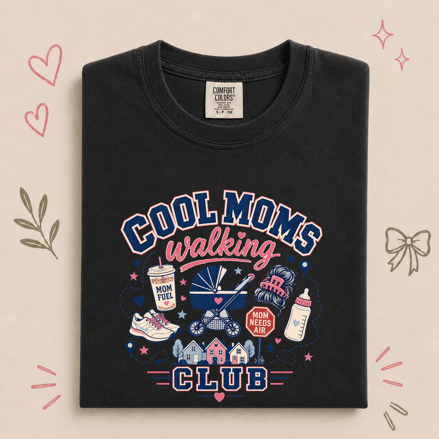 Cool Moms Walking Club Mom Walking Tee