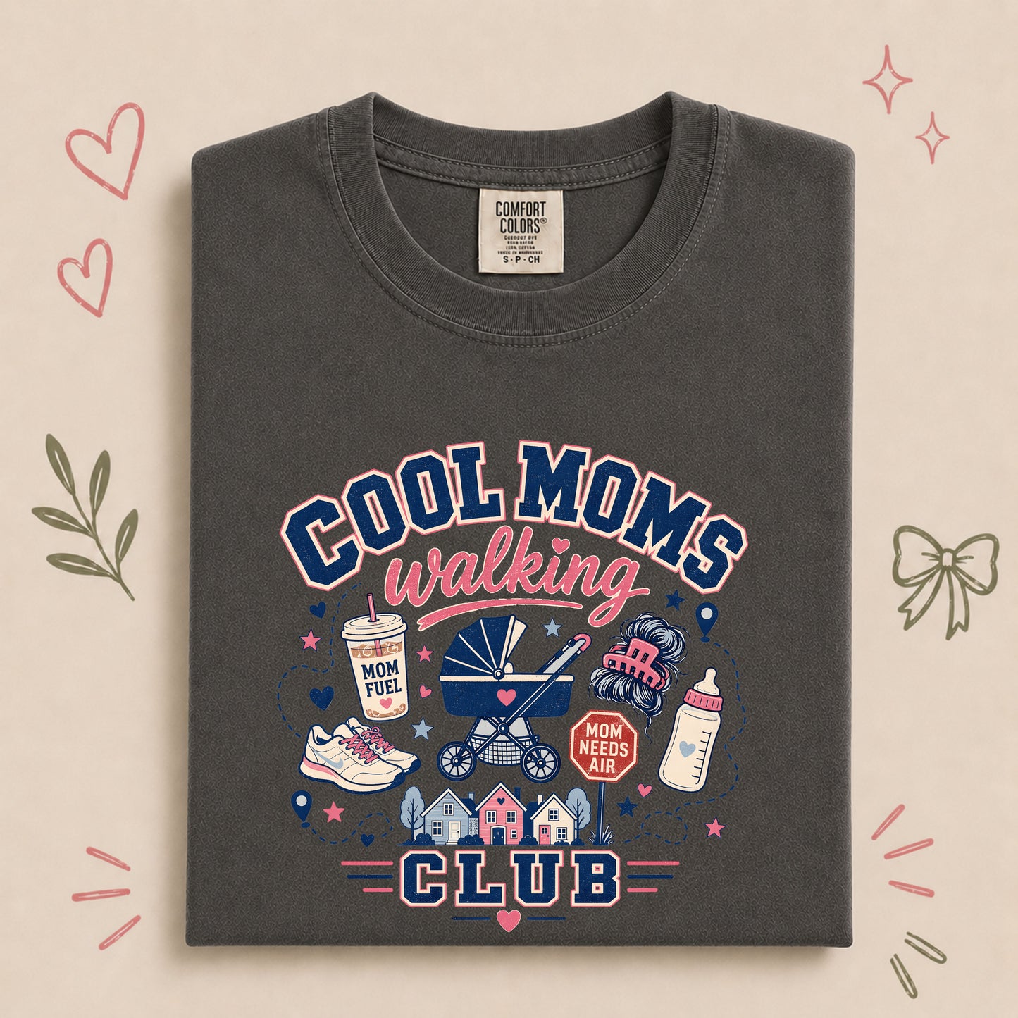 Cool Moms Walking Club Mom Walking Tee