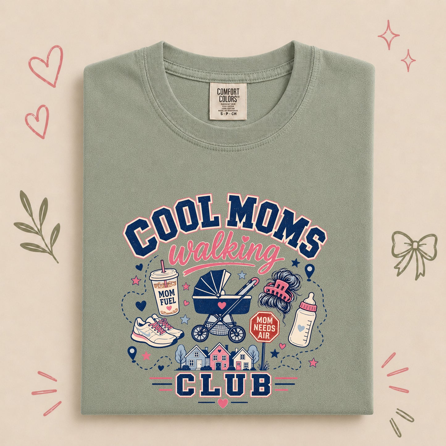 Cool Moms Walking Club Mom Walking Tee