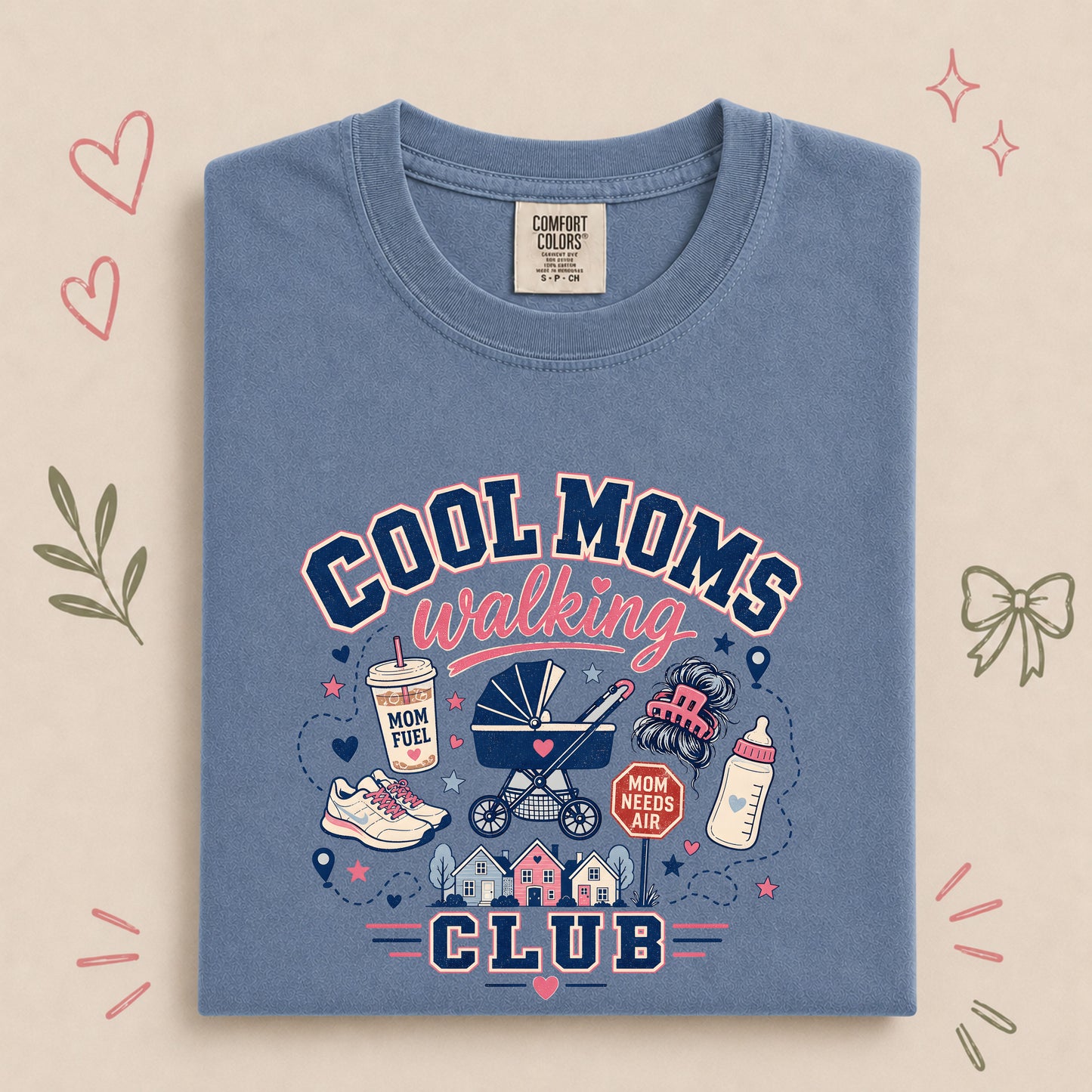 Cool Moms Walking Club Mom Walking Tee