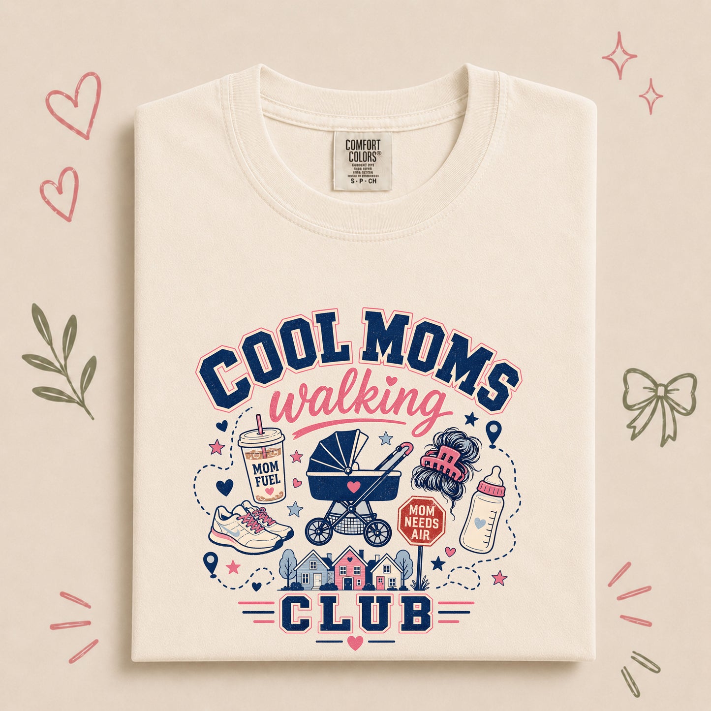 Cool Moms Walking Club Mom Walking Tee