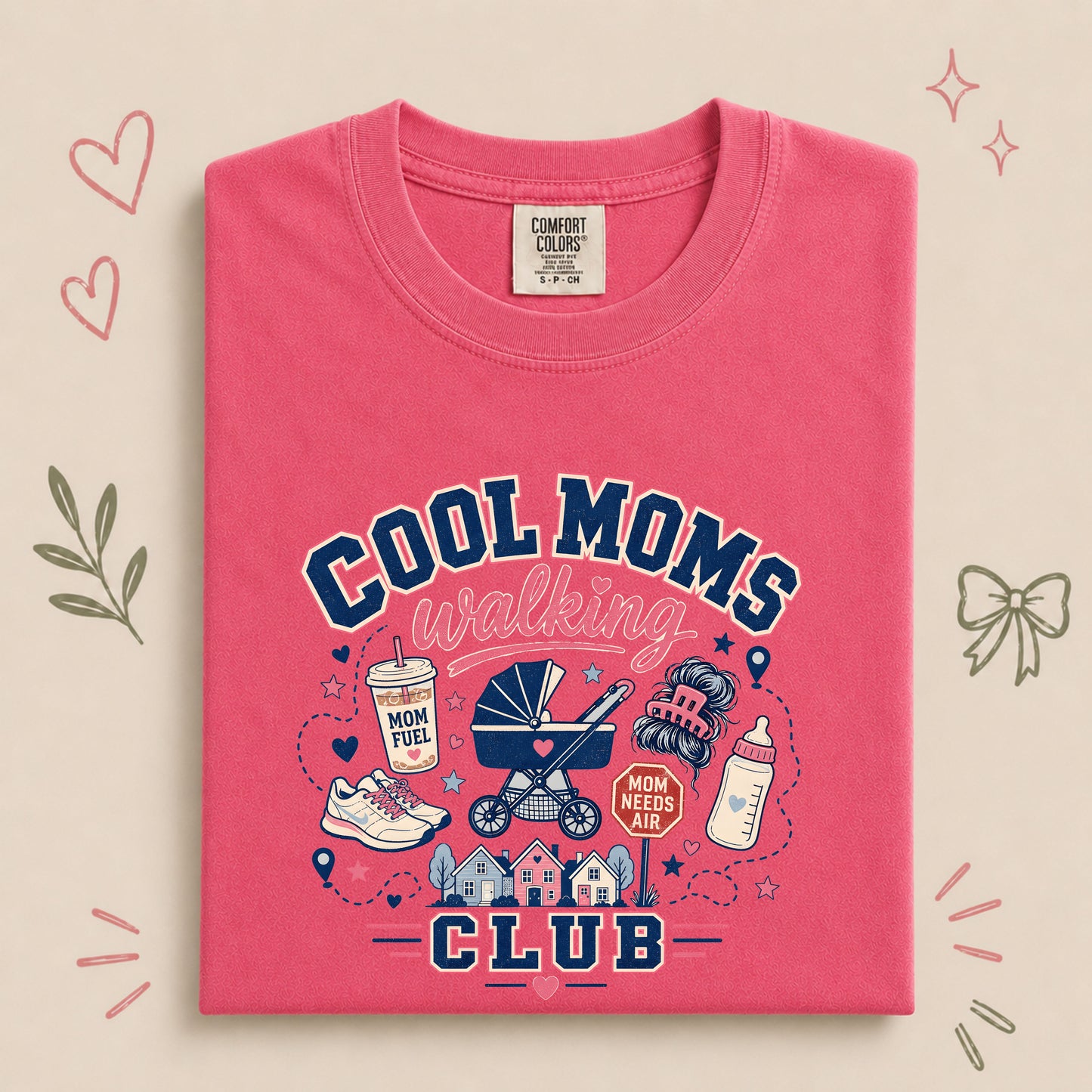 Cool Moms Walking Club Mom Walking Tee