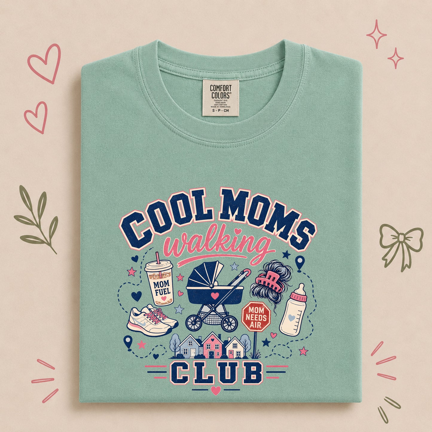 Cool Moms Walking Club Mom Walking Tee