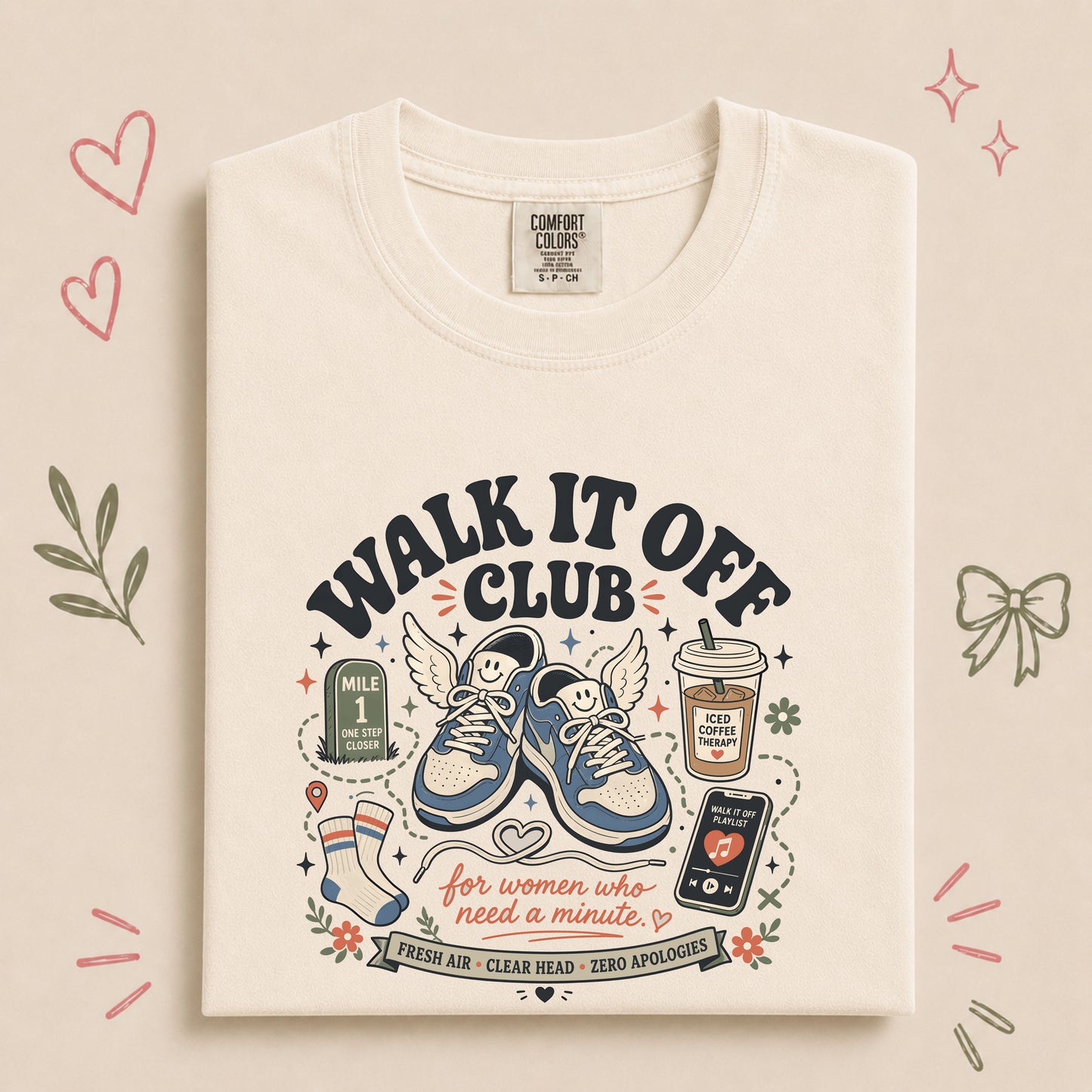 Walk It Off Club Funny Women’s Walking Tee